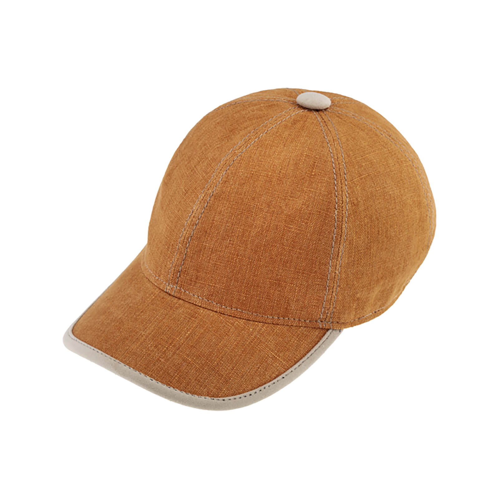 Fiebig Baseballcap 6-Panel Leinen melange UV-Schutz Zimt