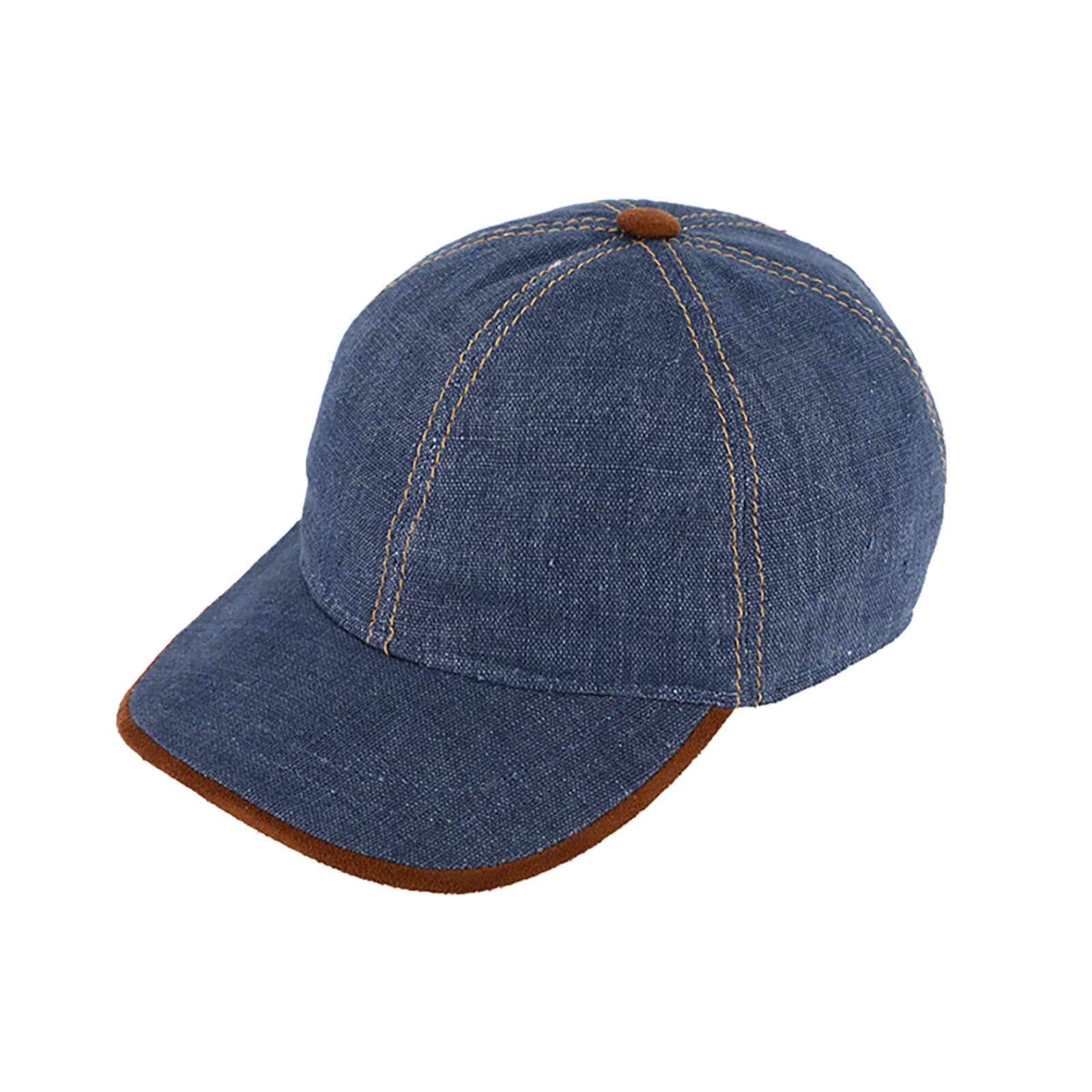 Fiebig Baseballcap 6-Panel Leinen melange UV-Schutz Marineblau