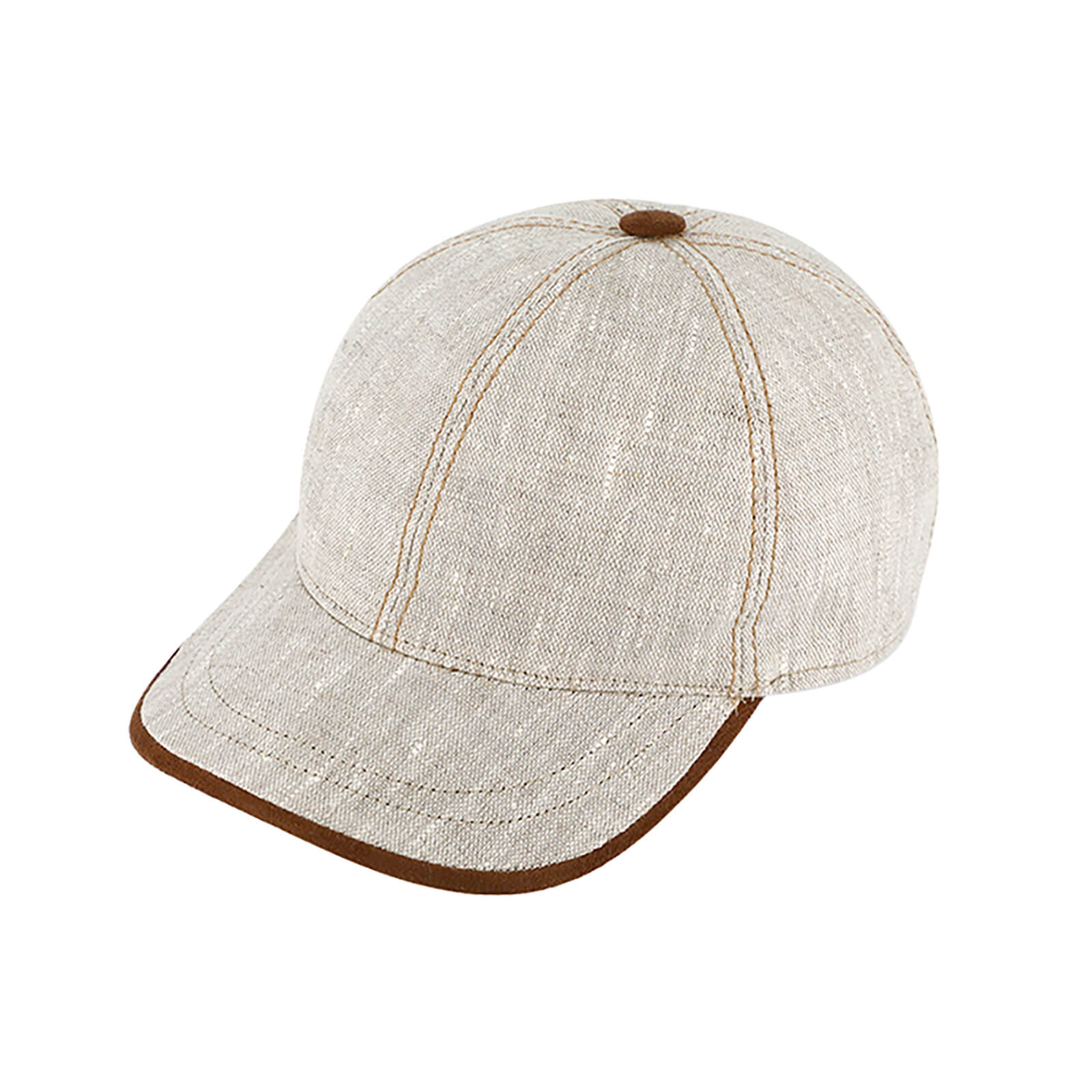 Fiebig Baseballcap 6-Panel Leinen melange UV-Schutz Natur