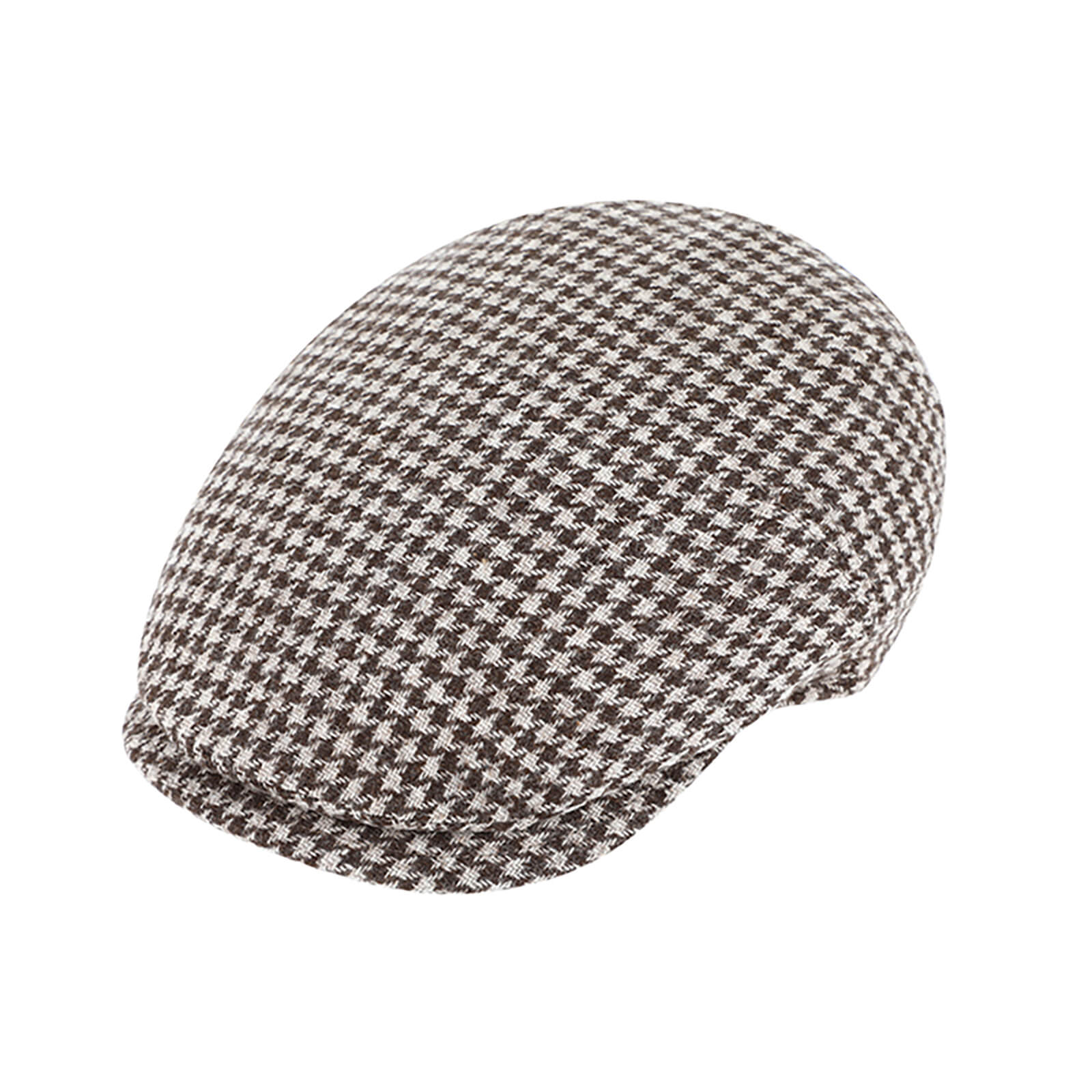 Fiebig Flatcap Wolle Hahnentritt Braun