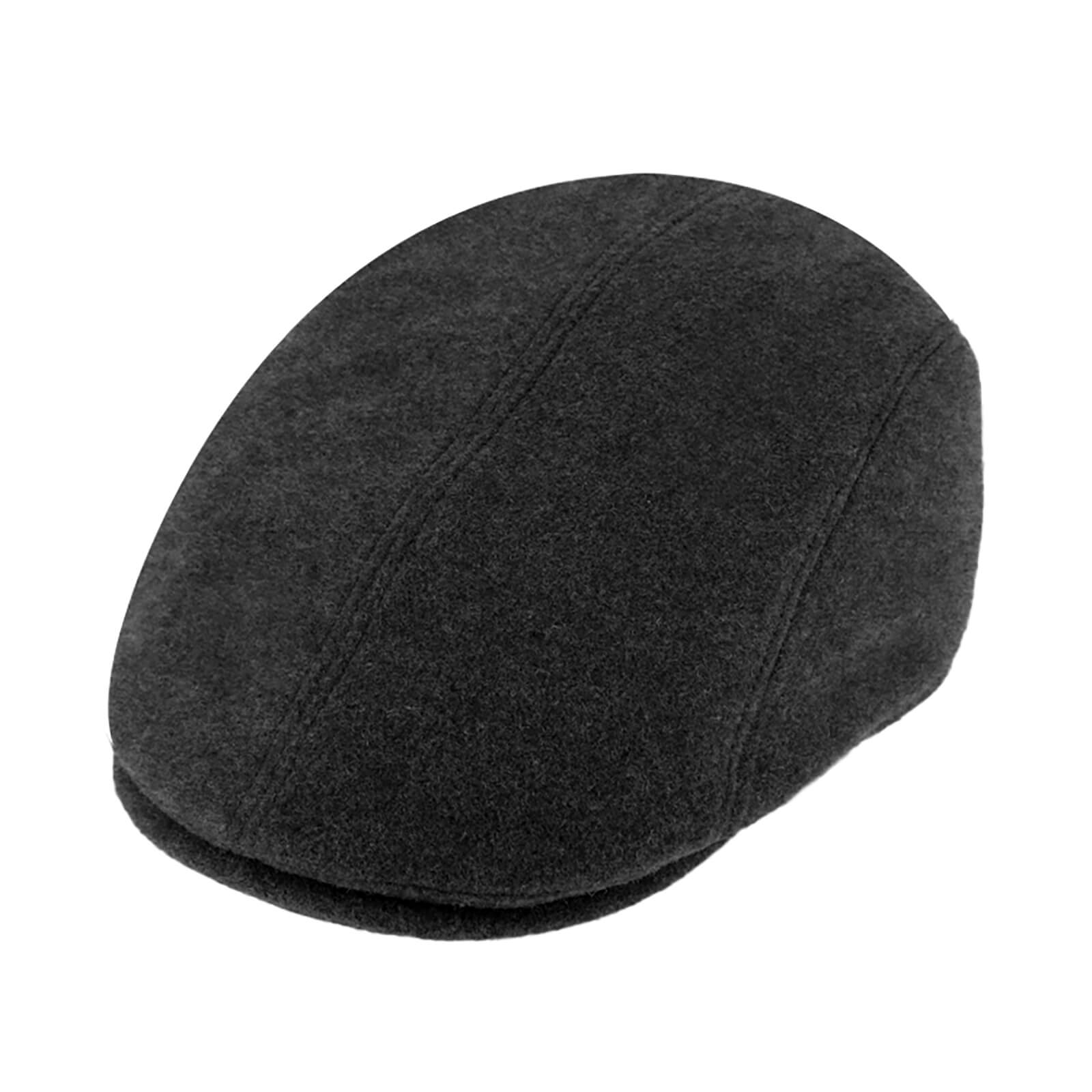 Fiebig Flatcap Wolle uni Sympatex mit Ohrenklappen Anthrazit
