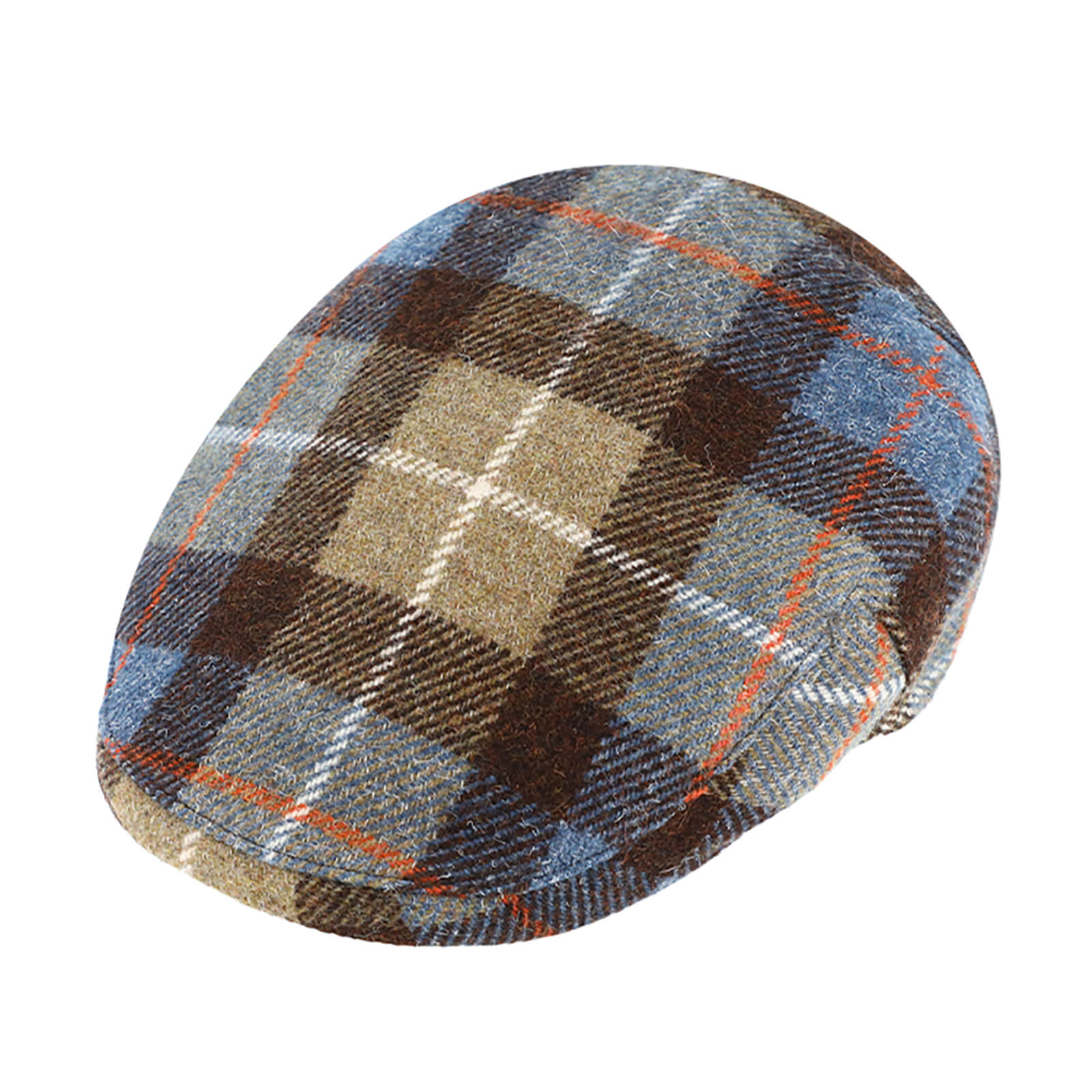 Fiebig Flatcap Wolle großes Karomuster Braun