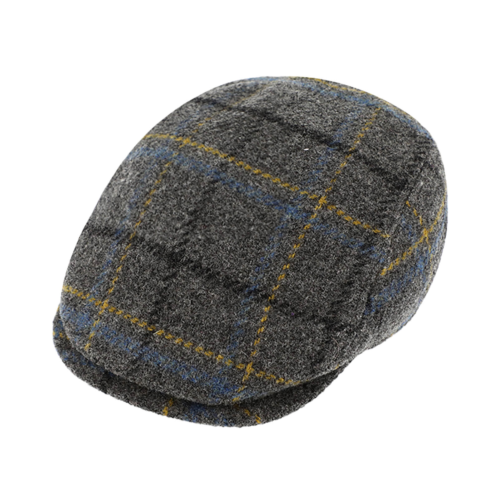 Fiebig Flatcap Wolle mehrfarbiges Karomuster Anthrazit