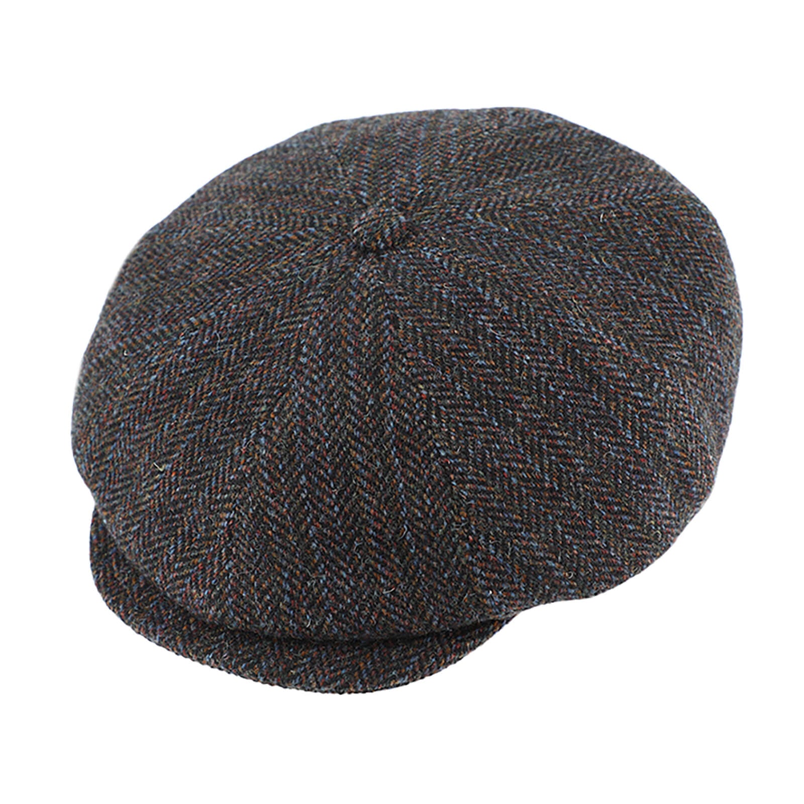 Fiebig 8-Panel Cap Schurwolle Fischgrät breite Form Anthrazit