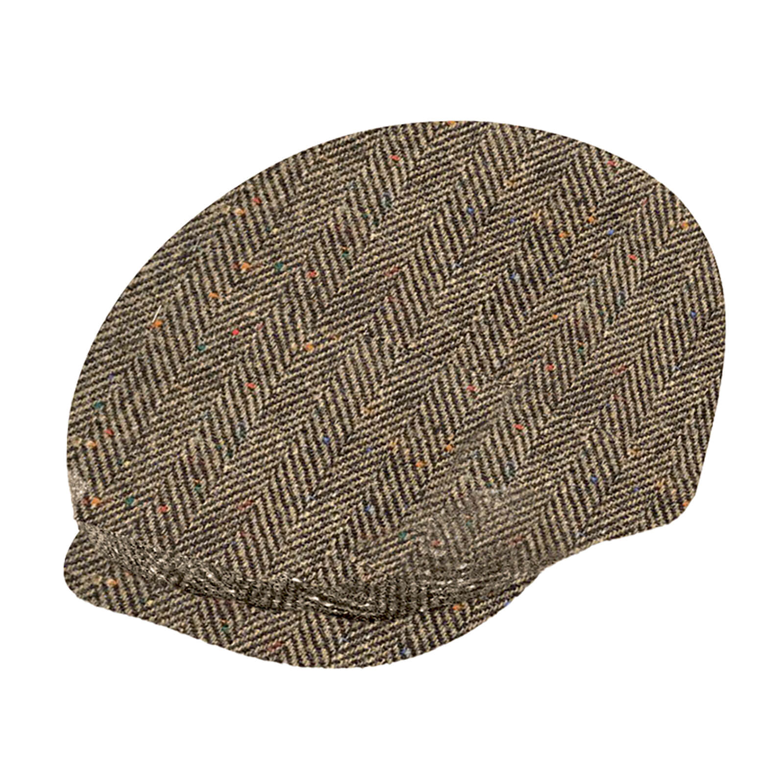 Fiebig Flatcap Wolle Fischgrät Braun