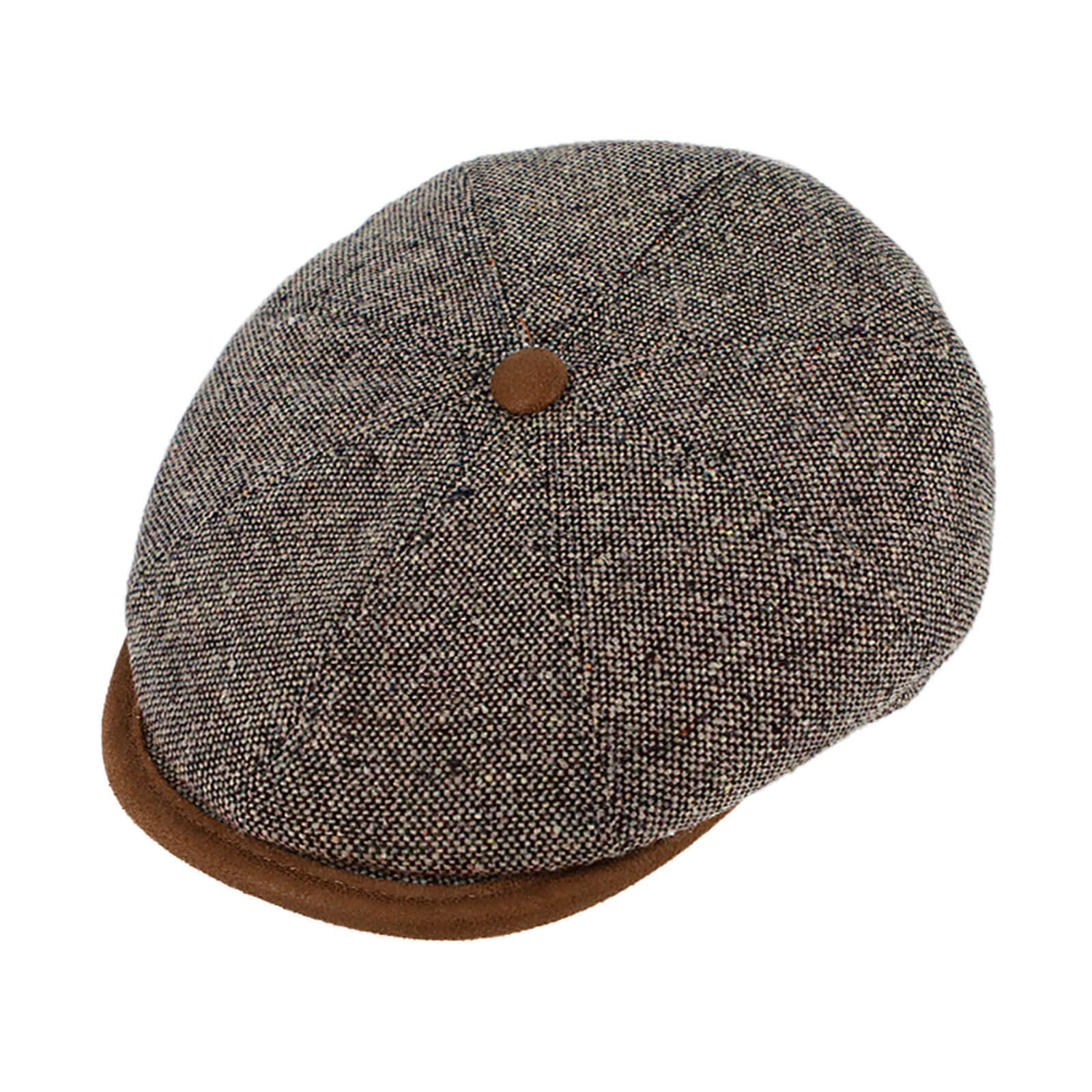 Fiebig 8-Panel Cap Seidengemisch melange Braun