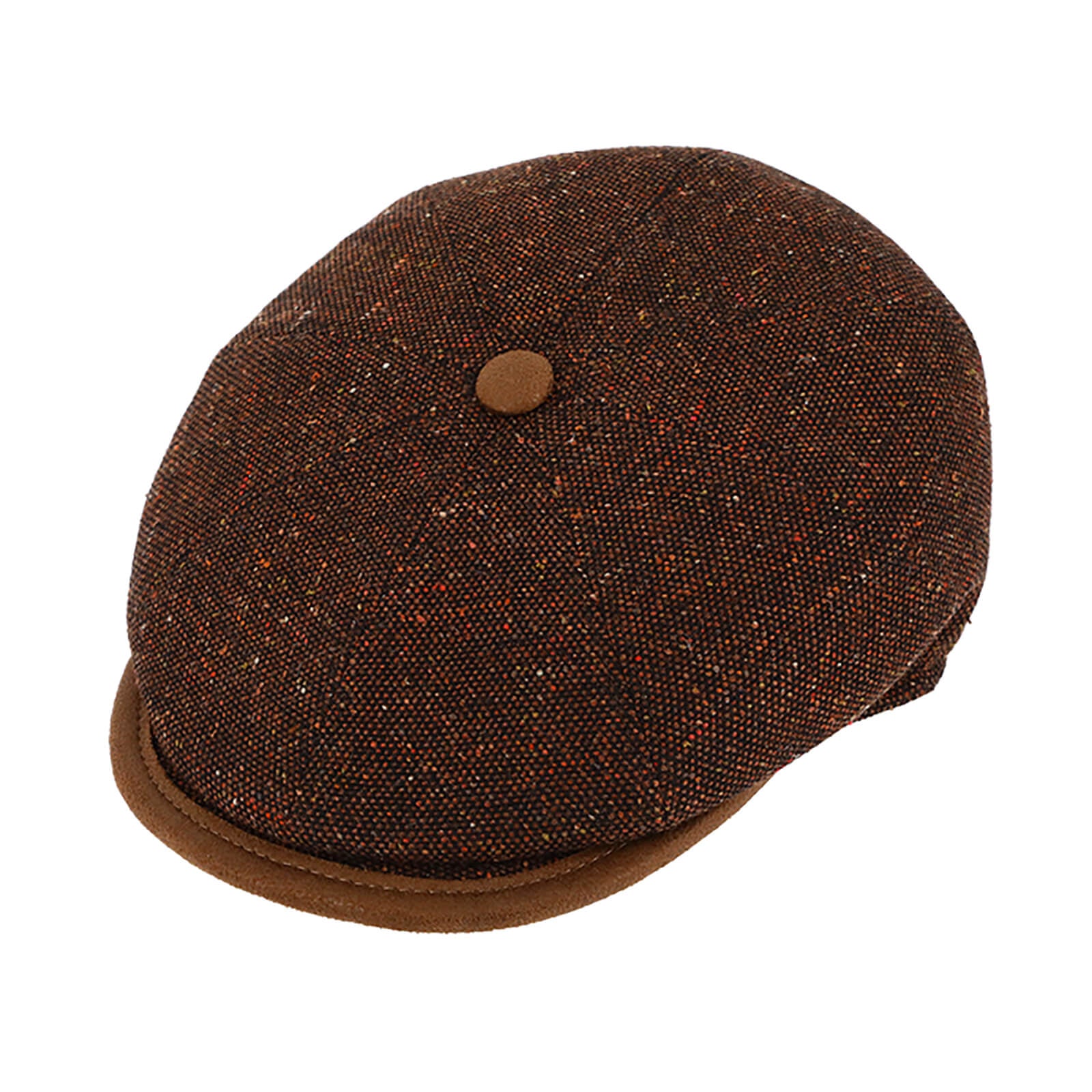 Fiebig 8-Panel Cap Seidengemisch melange Cognac