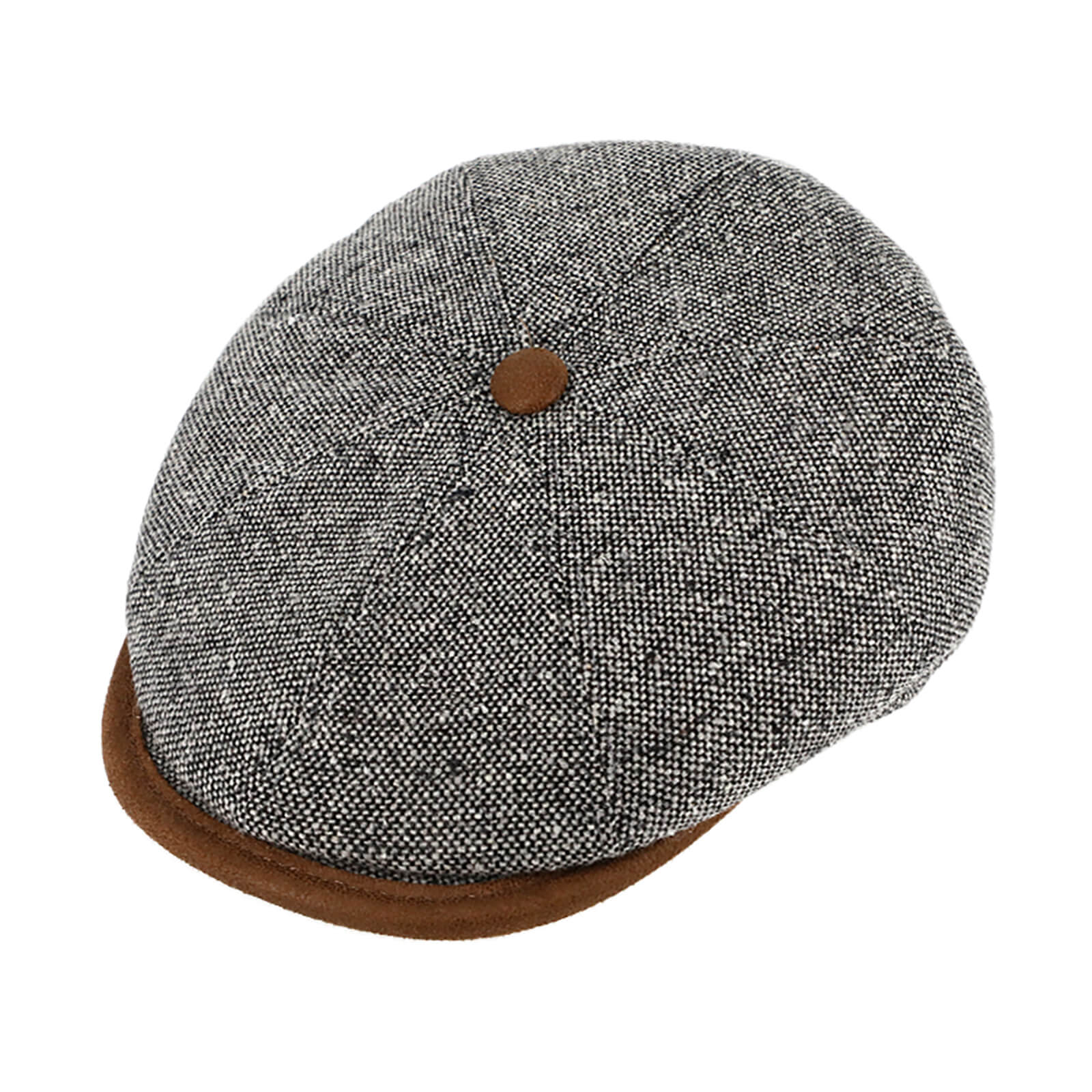 Fiebig 8-Panel Cap Seidengemisch melange Hellgrau