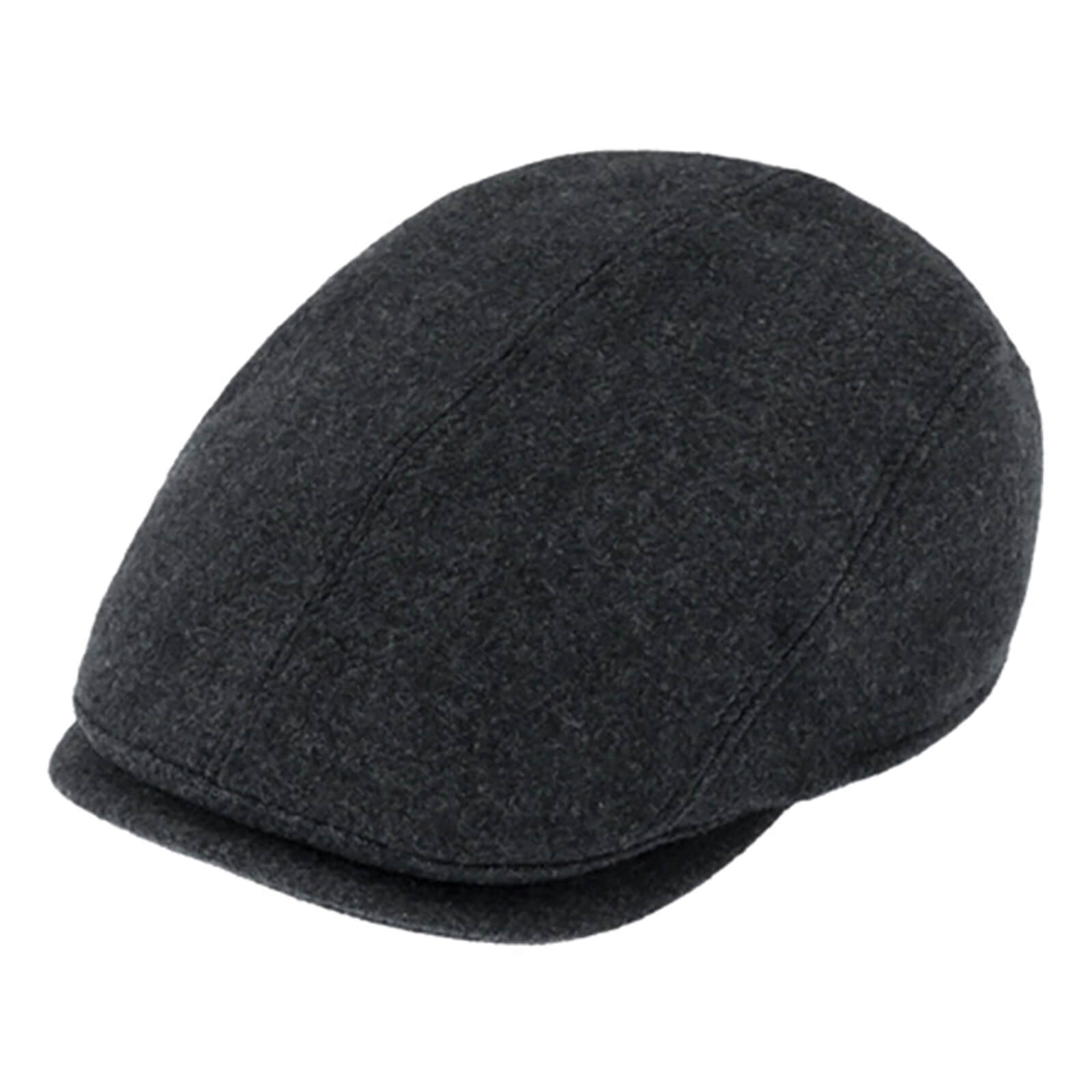 Fiebig Flatcap Shetlandwolle melange mit Ohrenklappen Anthrazit