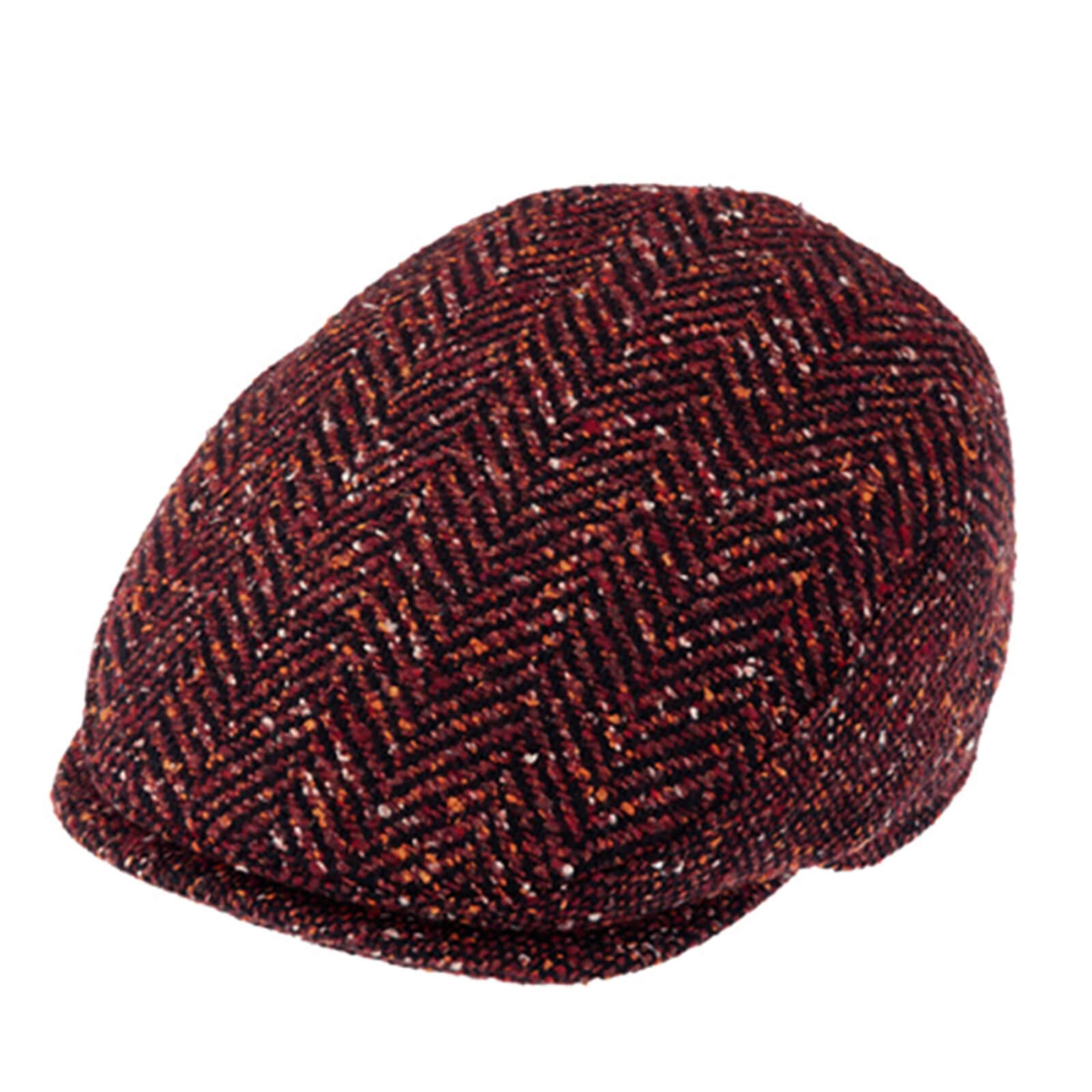 Fiebig Flatcap Wolle Herringbone Bordeaux