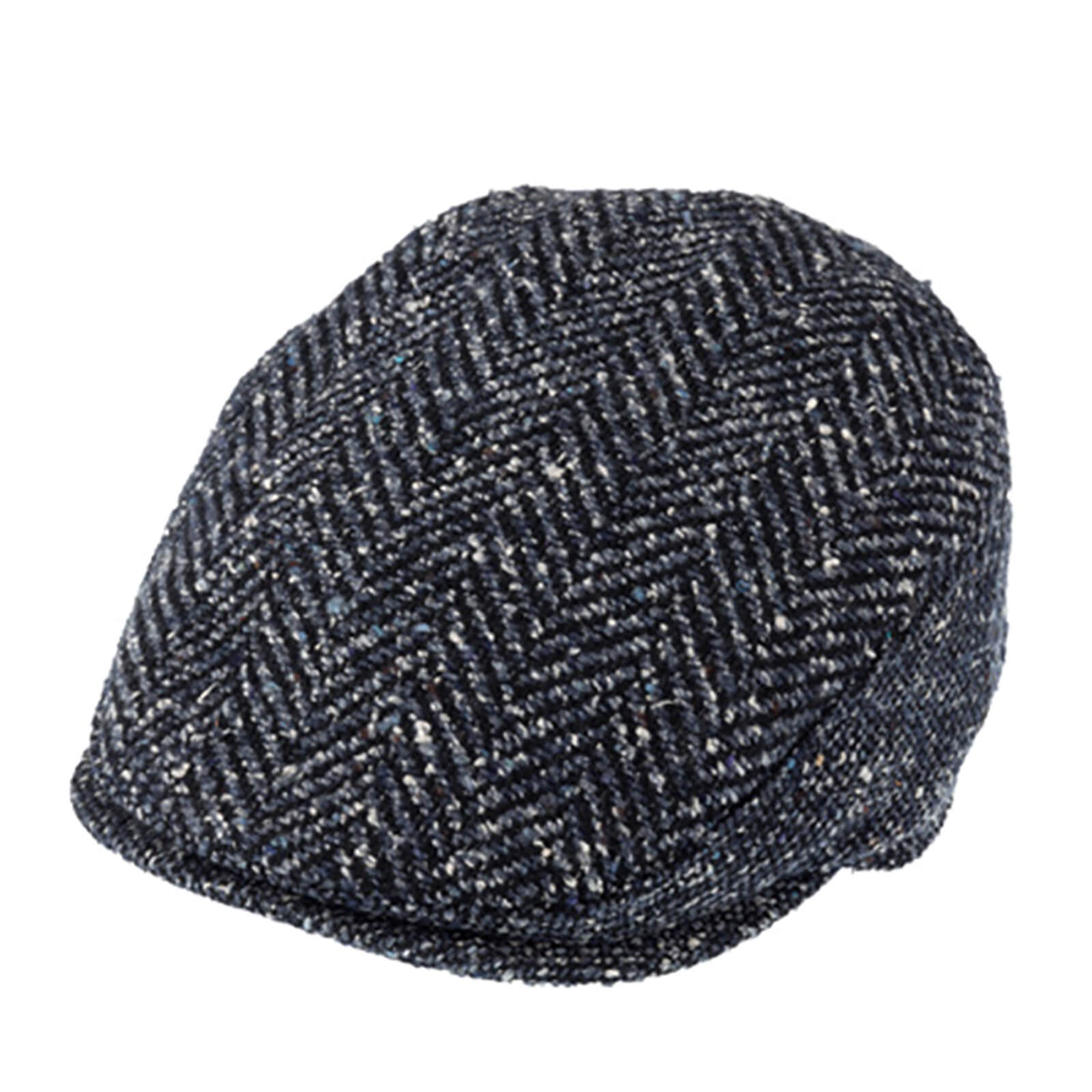 Fiebig Flatcap Wolle Herringbone Marineblau