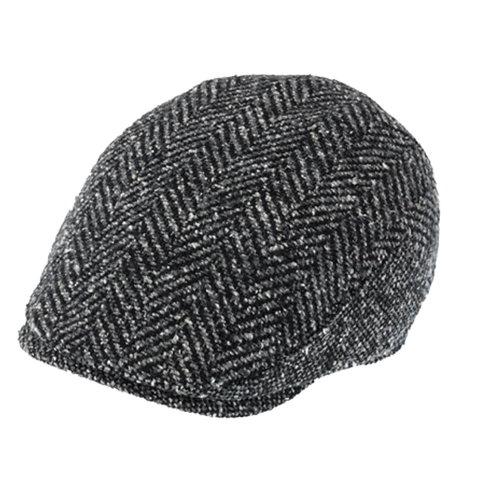 Fiebig Flatcap Wolle Herringbone Anthrazit