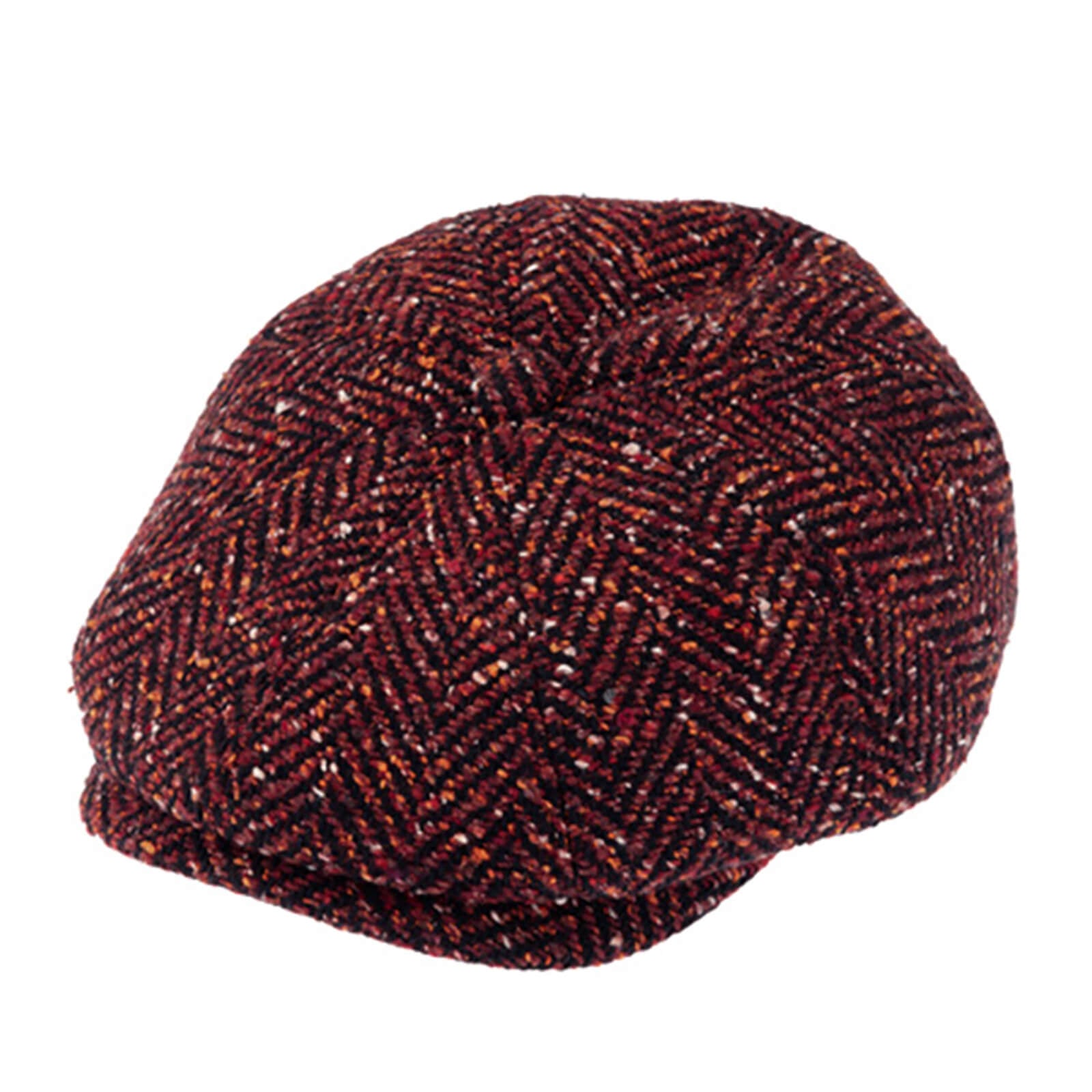 Fiebig 8-Panel Cap Wolle Herringbone Bordeaux