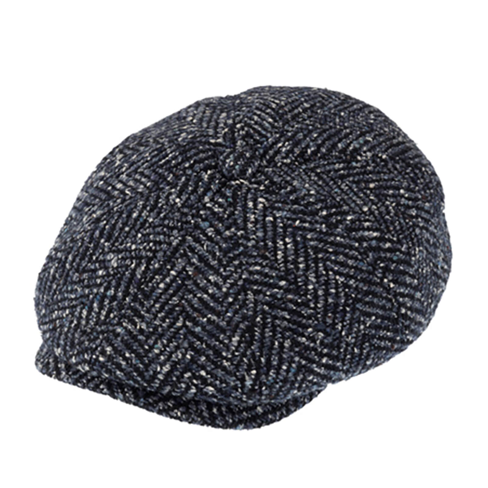 Fiebig 8-Panel Cap Wolle Herringbone Marineblau