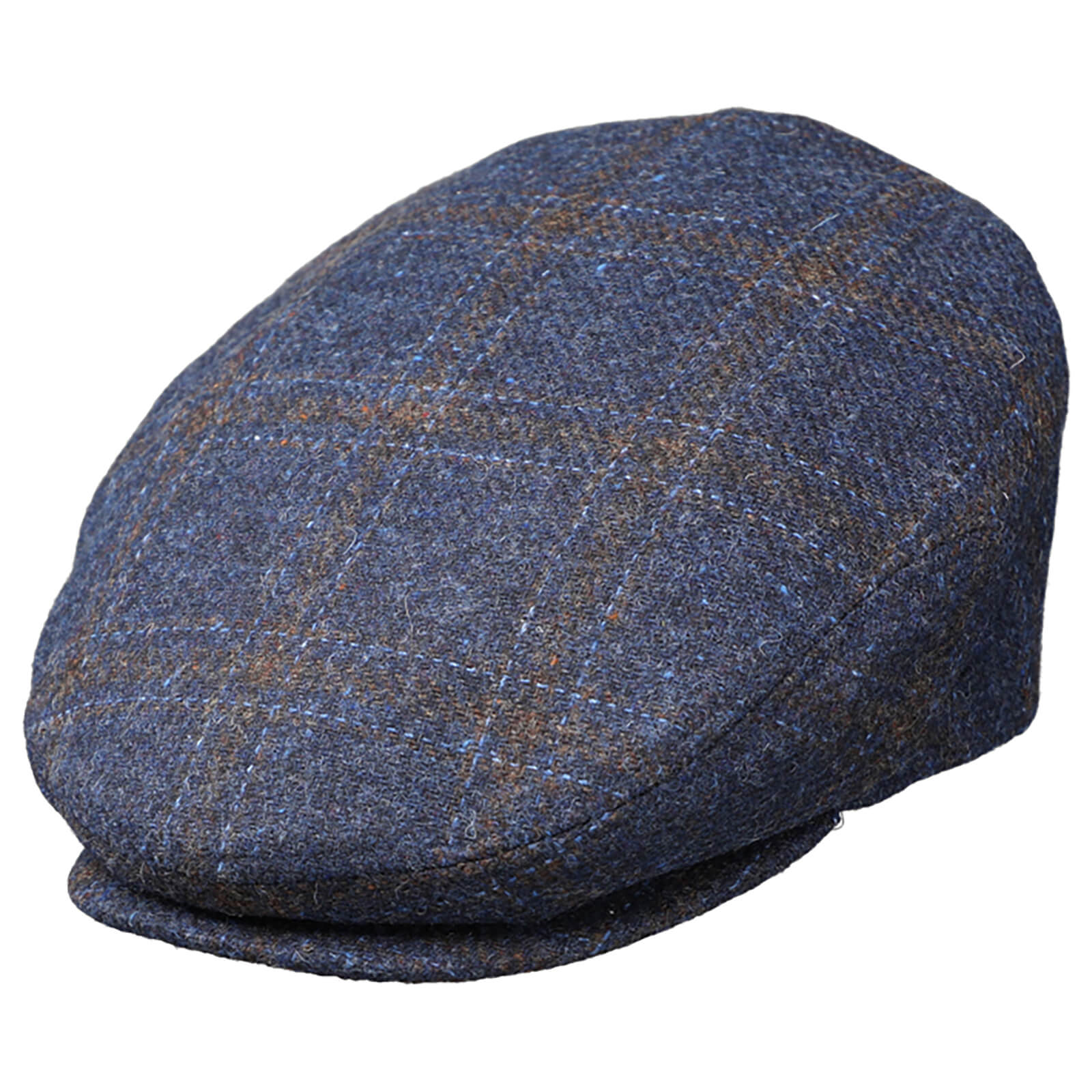 Fiebig Flatcap Wolle gemustert Marineblau
