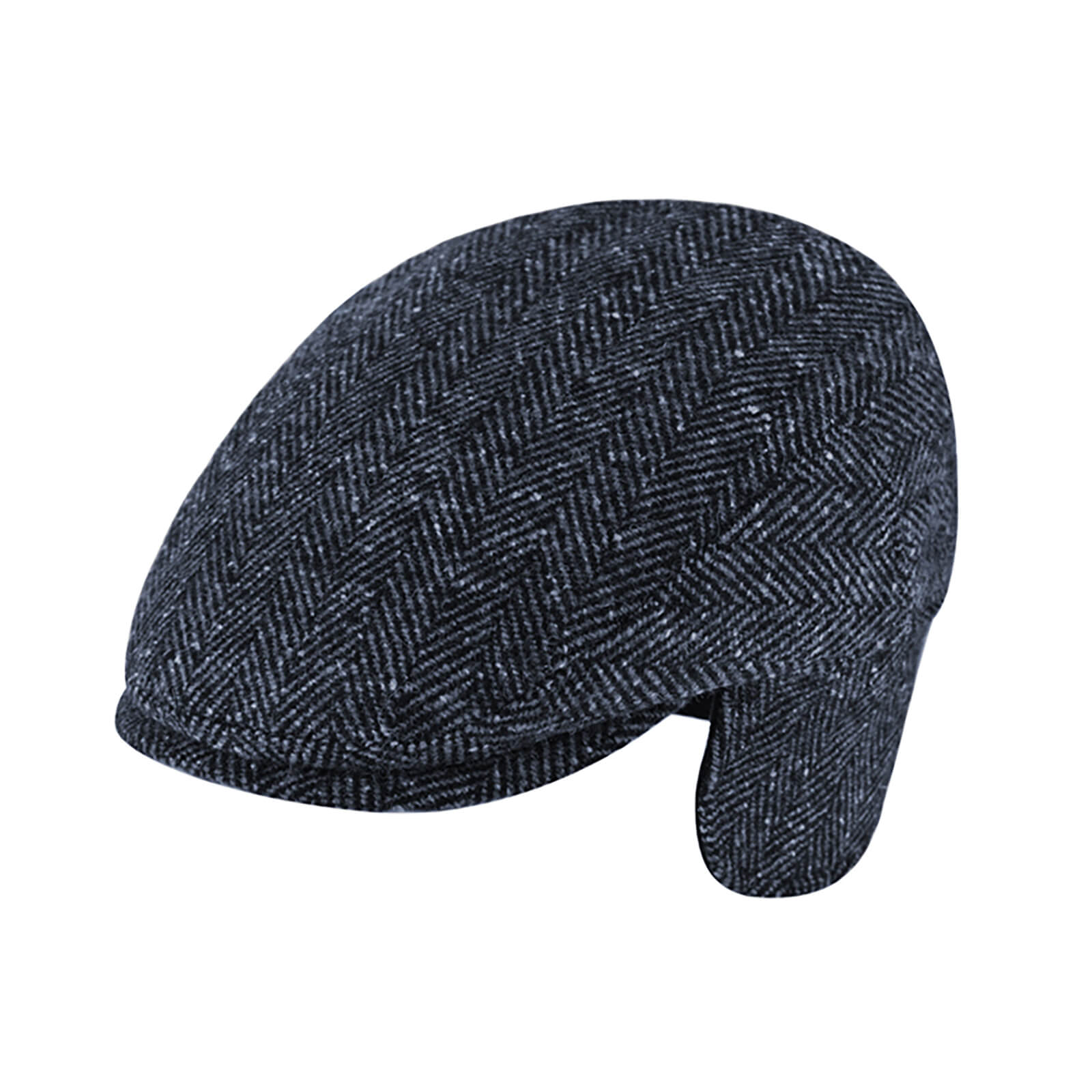 Fiebig Flatcap Herringbone mit Ohrenklappen Marineblau