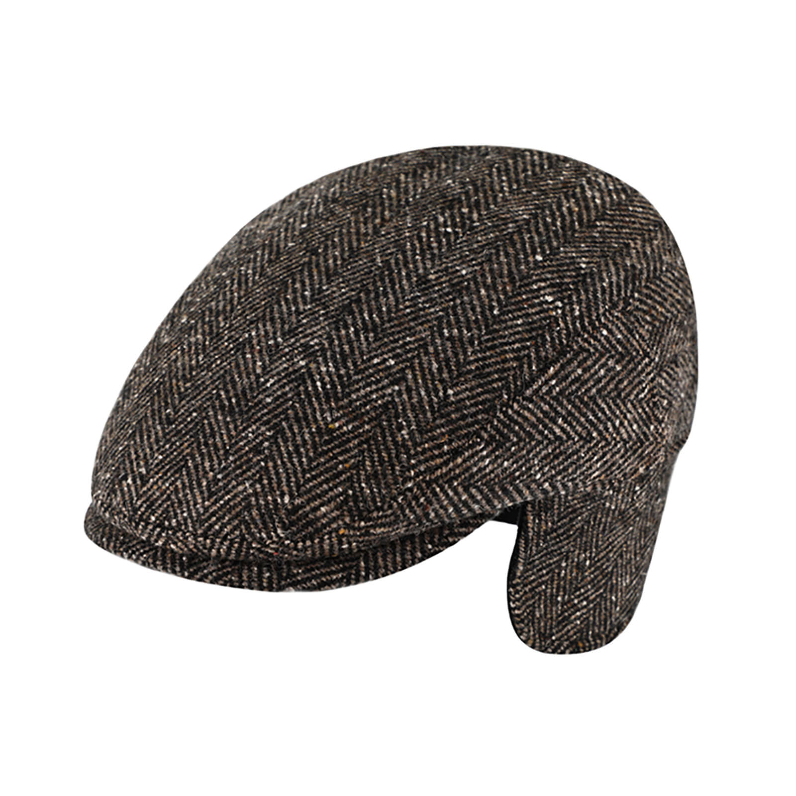 Fiebig Flatcap Herringbone mit Ohrenklappen Braun