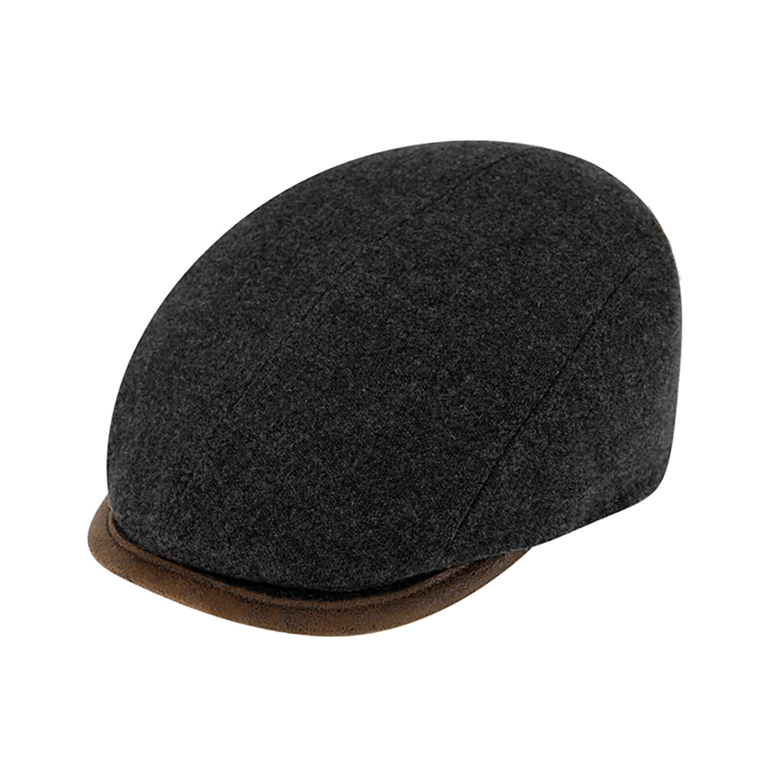 Fiebig Flatcap Schurwolle uni Anthrazit