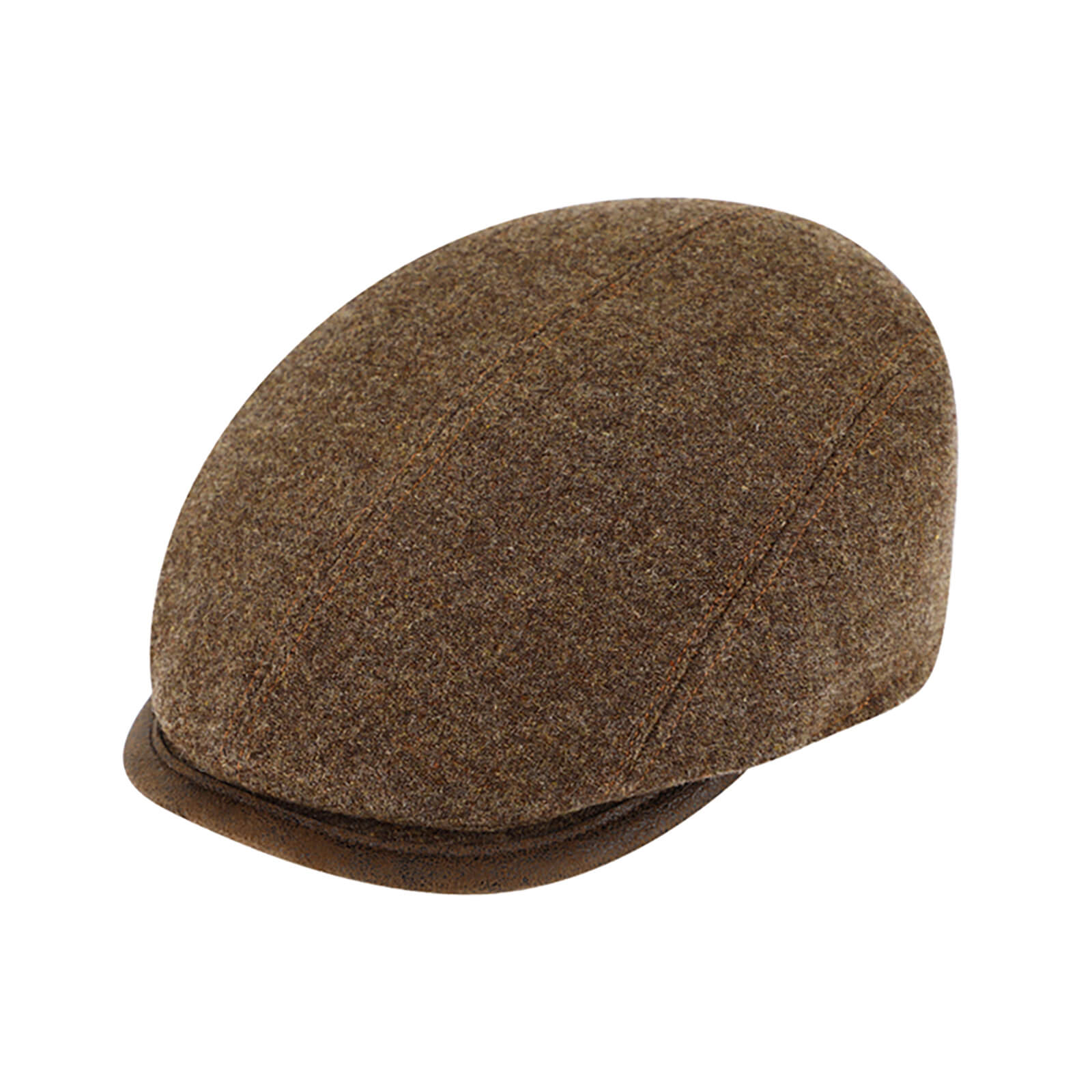 Fiebig Flatcap Schurwolle uni Cognac