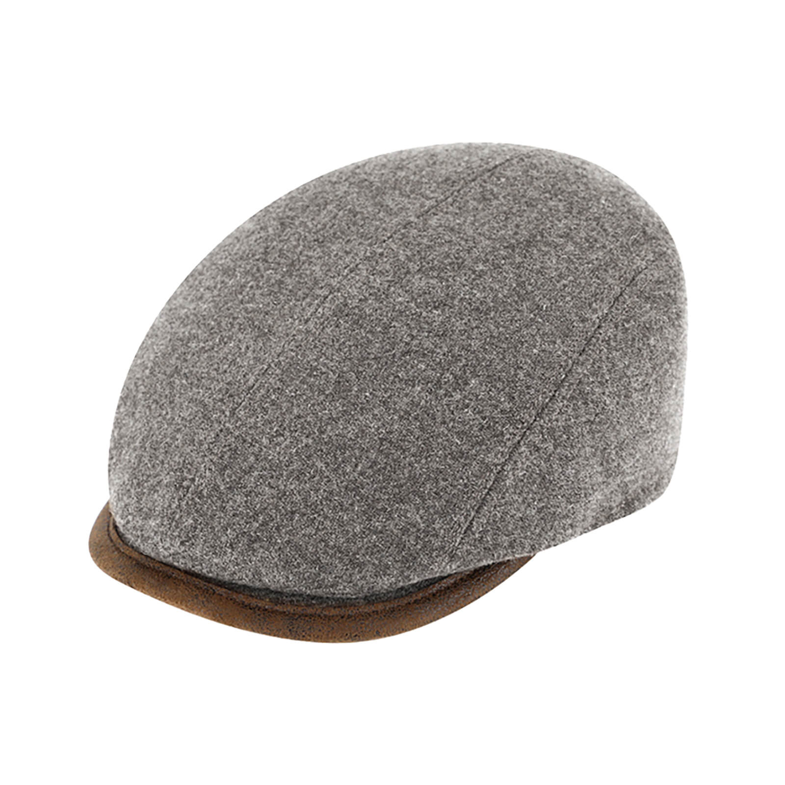 Fiebig Flatcap Schurwolle uni Hellgrau