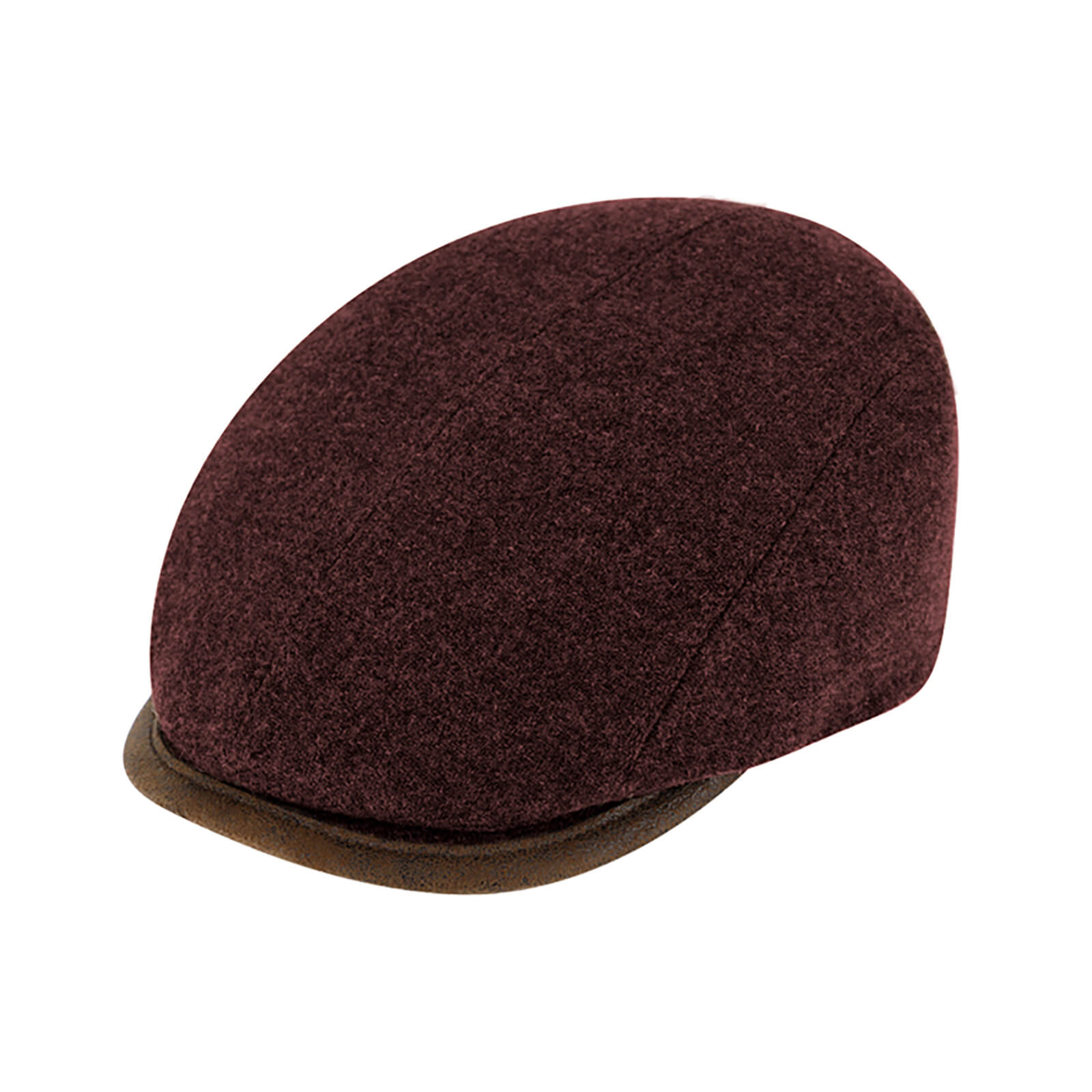 Fiebig Flatcap Schurwolle uni Bordeaux