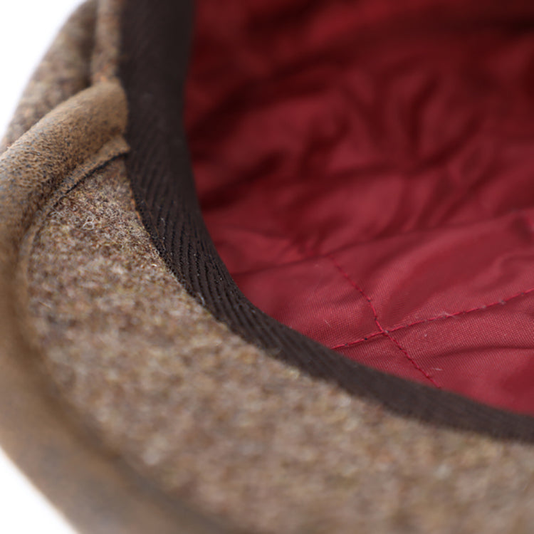 Fiebig Flatcap Schurwolle uni Taupe – Innenansicht