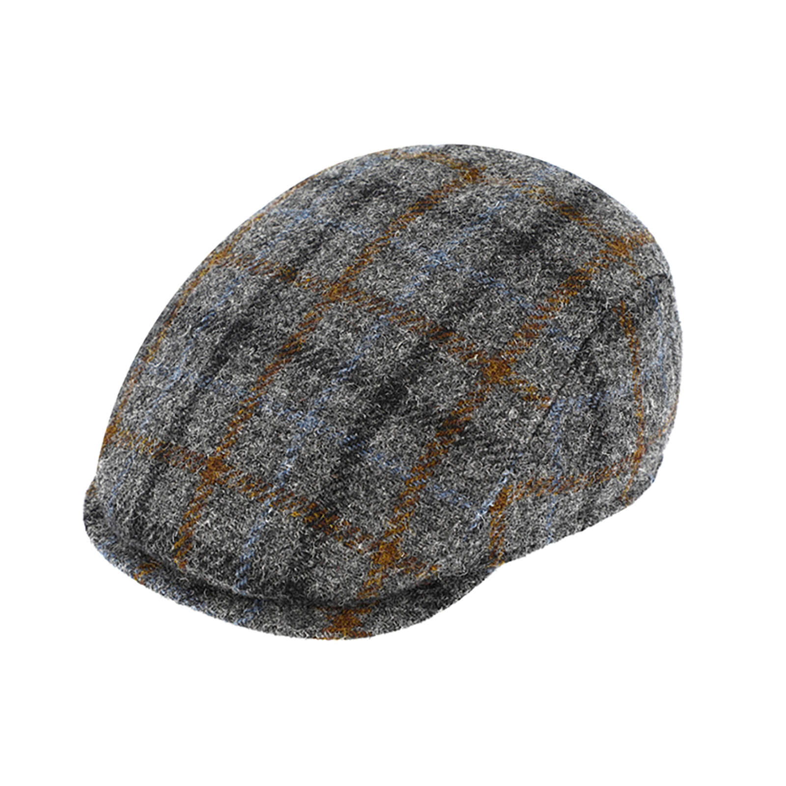Fiebig Flatcap Harris Tweed Karo Anthrazit