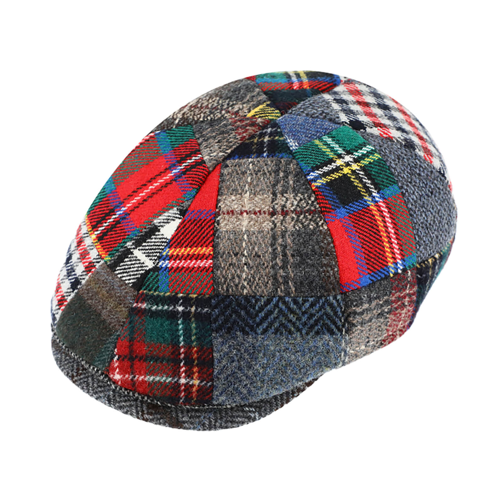 Fiebig 6-Panel Cap Wollmix Patchwork Rot