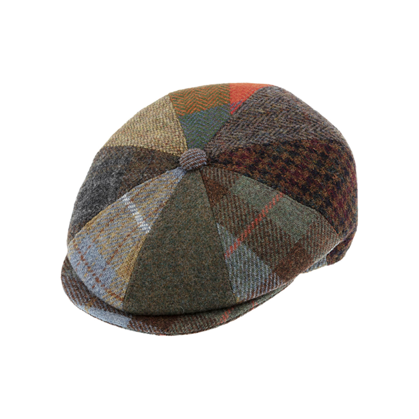 Fiebig 8-Panel Cap Harris Tweed Oliv