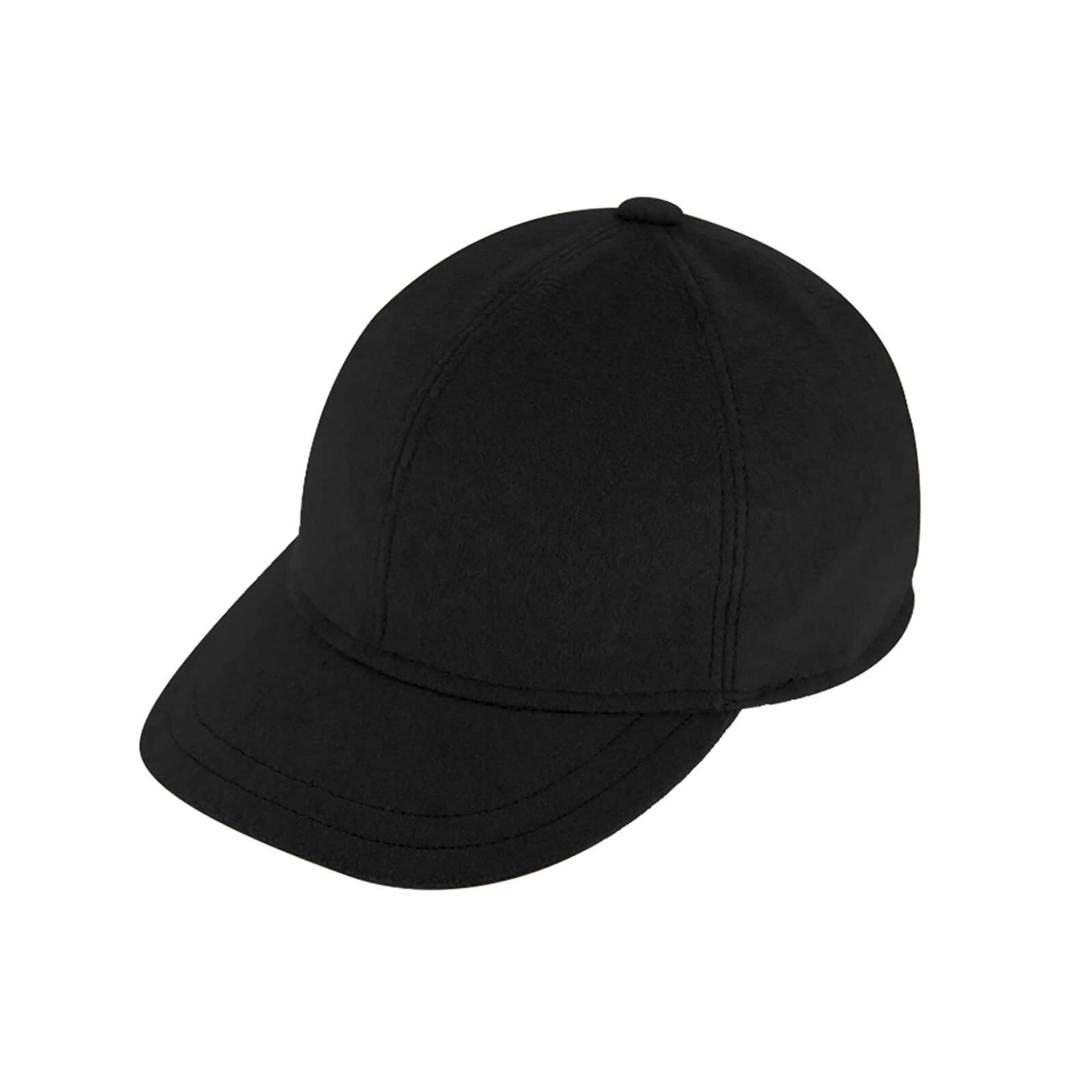Fiebig Baseballcap Wollmix uni mit Ohrenklappen Schwarz