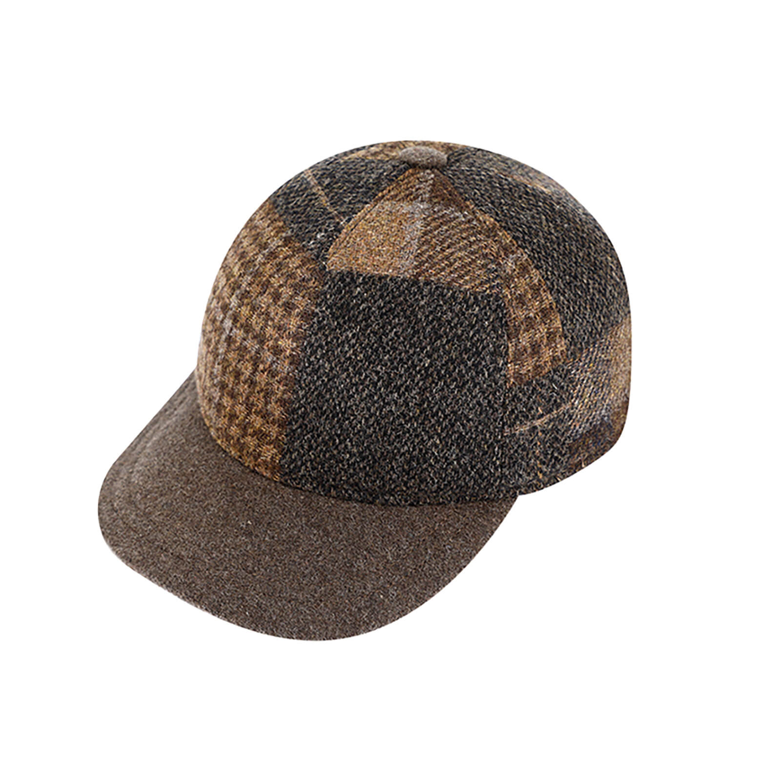 Fiebig Baseballcap Patchwork mit Ohrenklappen Braun