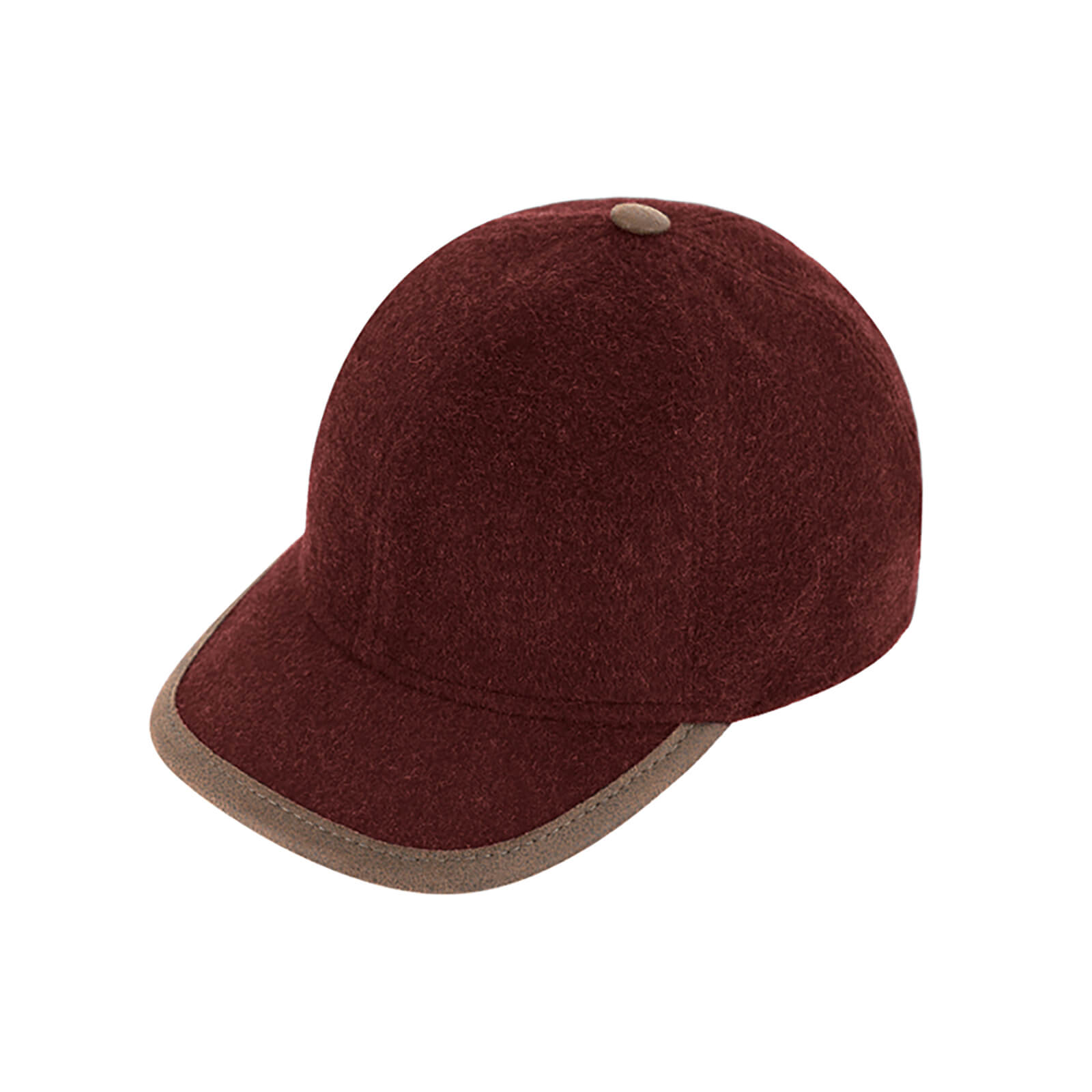 Fiebig Baseballcap Schurwolle mit Ohrenklappen Bordeaux