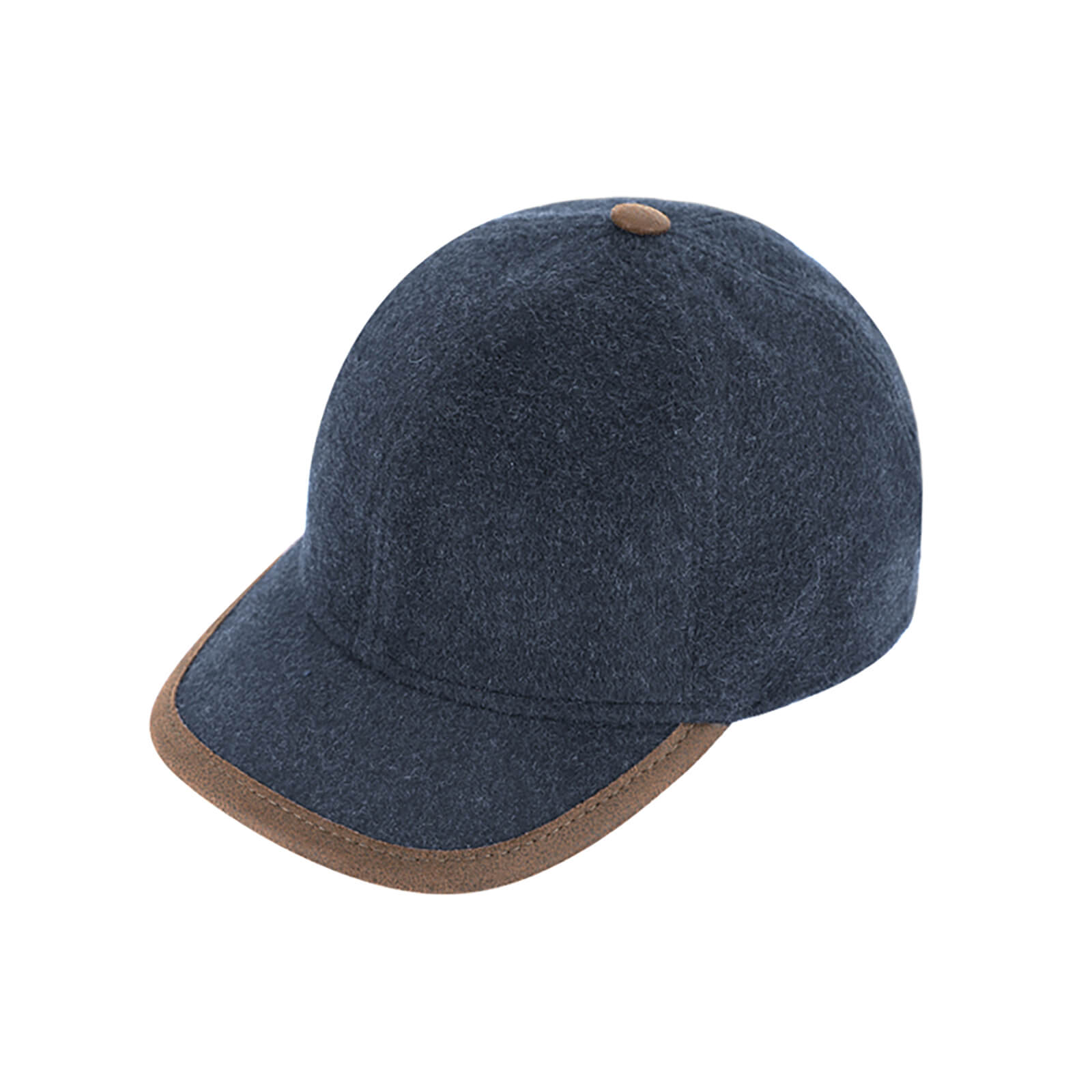 Fiebig Baseballcap Schurwolle mit Ohrenklappen Jeansblau