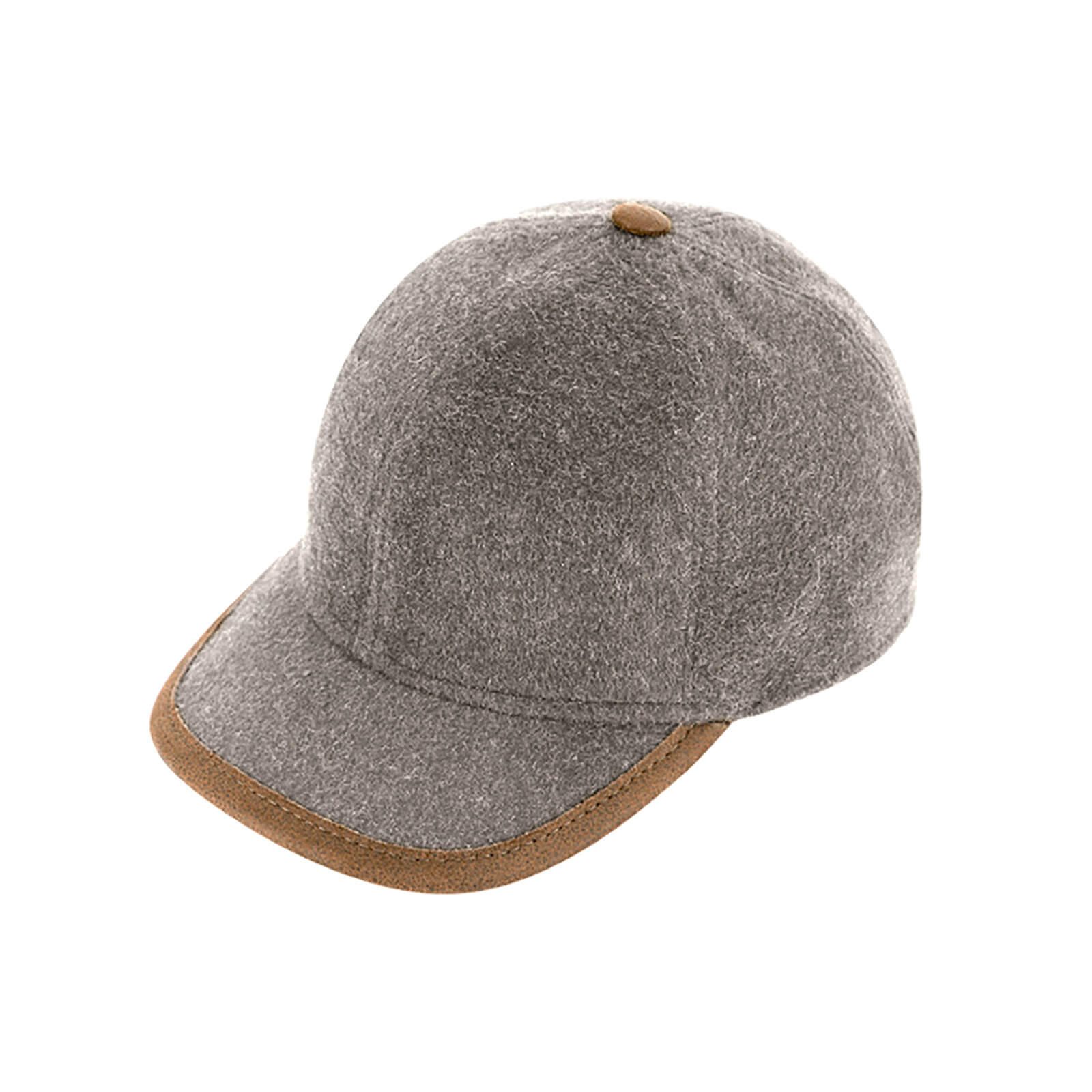 Fiebig Baseballcap Schurwolle mit Ohrenklappen Hellgrau