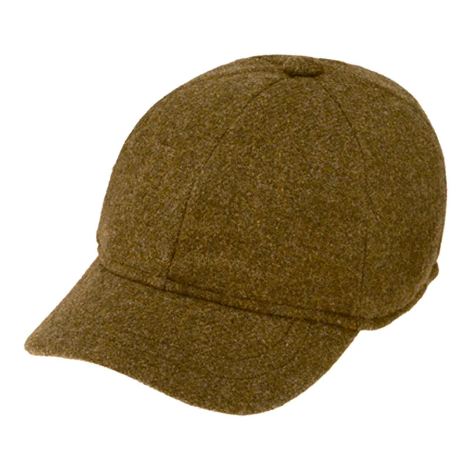 Fiebig Baseballcap Shetlandwolle melange Ohrenklappen Curry