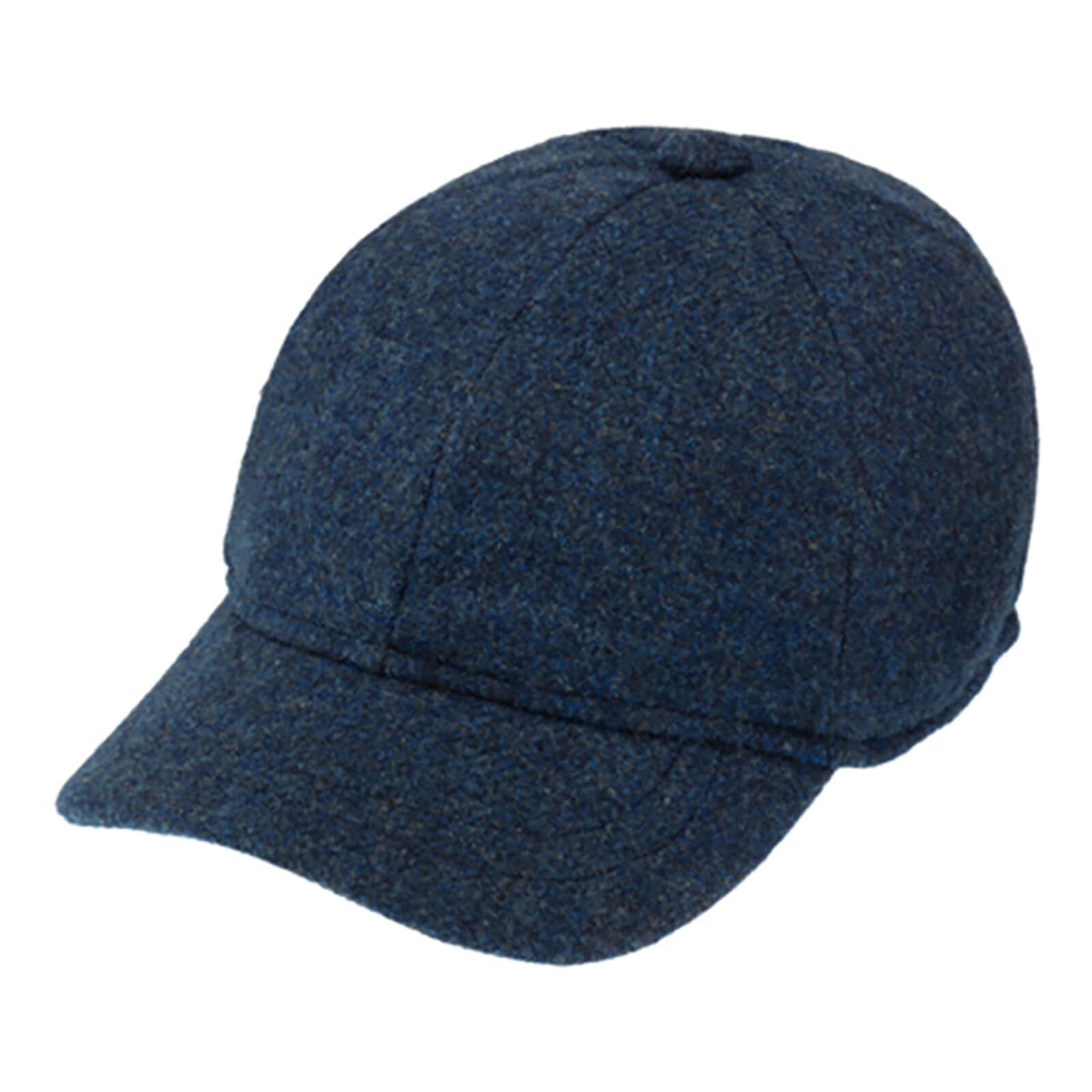 Fiebig Baseballcap Shetlandwolle melange Ohrenklappen Jeansblau