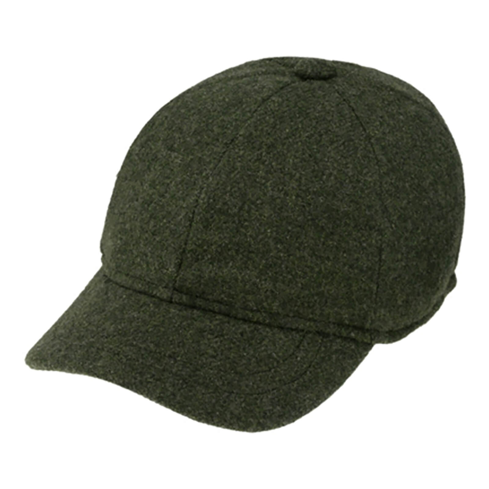 Fiebig Baseballcap Shetlandwolle melange Ohrenklappen Oliv