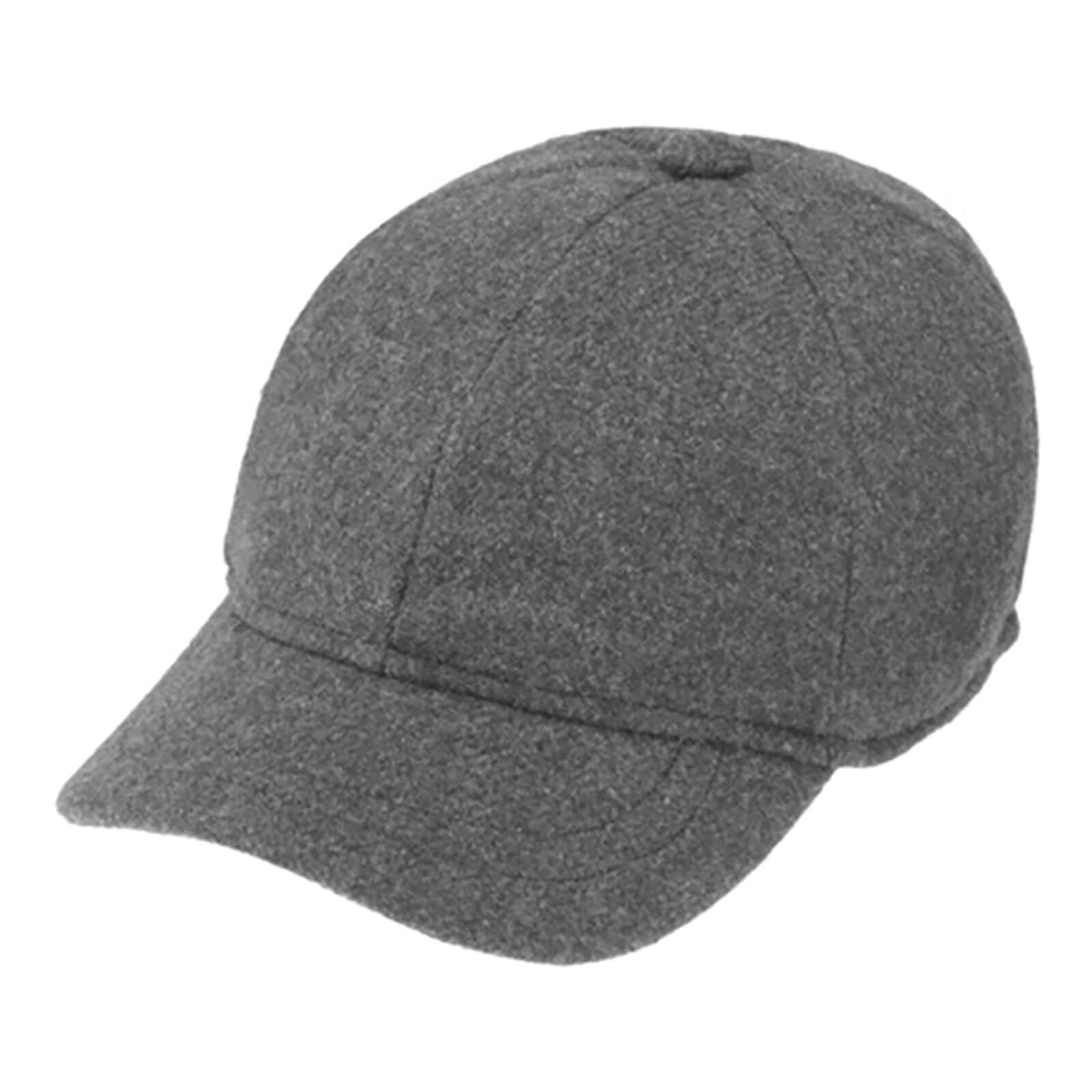 Fiebig Baseballcap Shetlandwolle melange Ohrenklappen Hellgrau