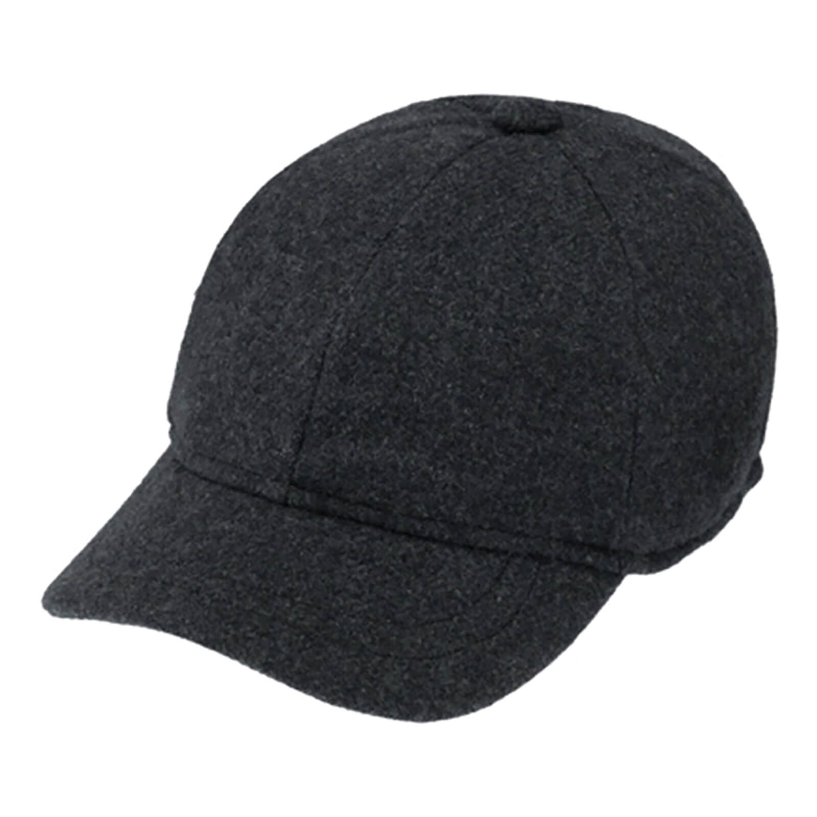 Fiebig Baseballcap Shetlandwolle melange Ohrenklappen Anthrazit
