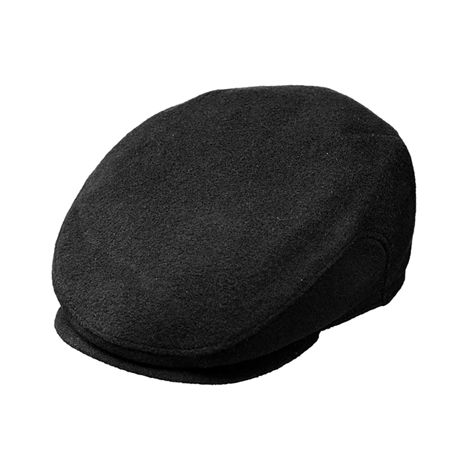 Fiebig Flatcap Wolle uni mit Ohrenklappen Schwarz