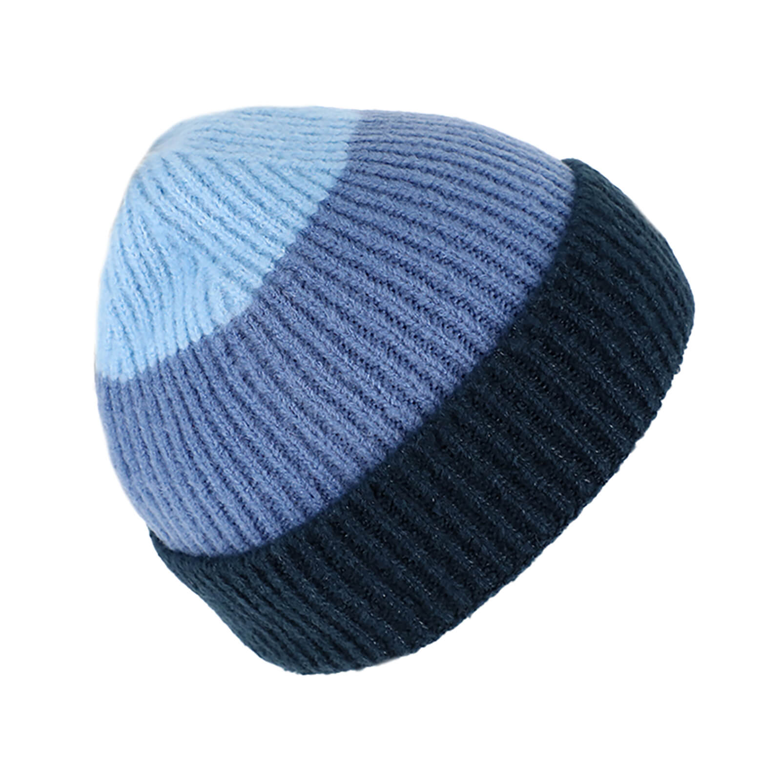 Fiebig Strickmütze dreifarbig mit Umschlag
