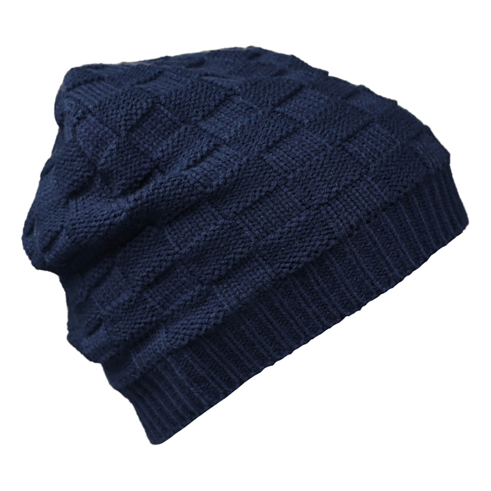 Fiebig Strickmütze uni mit Fleecefutter