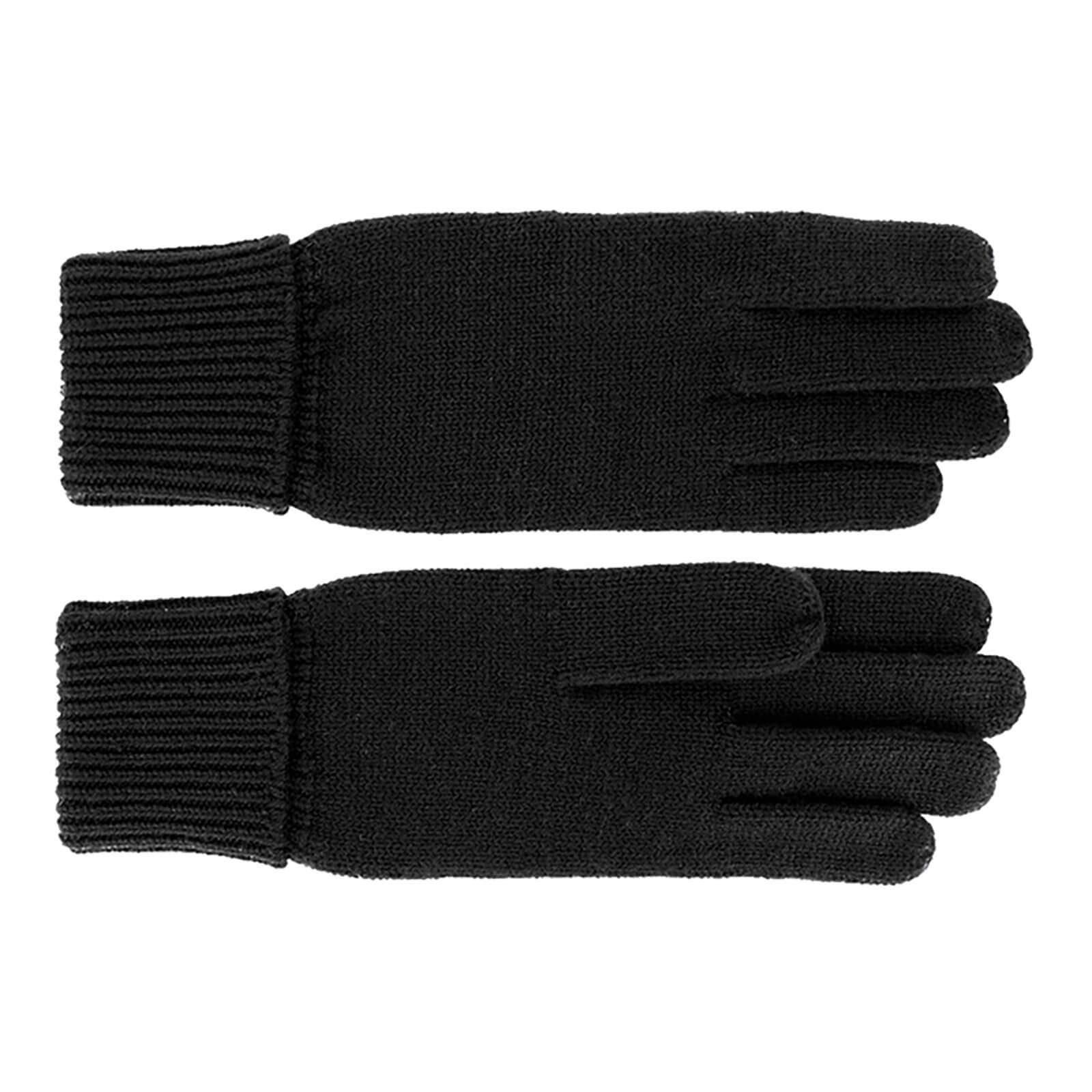 Fiebig Handschuhe Strick Merinowolle uni Schwarz