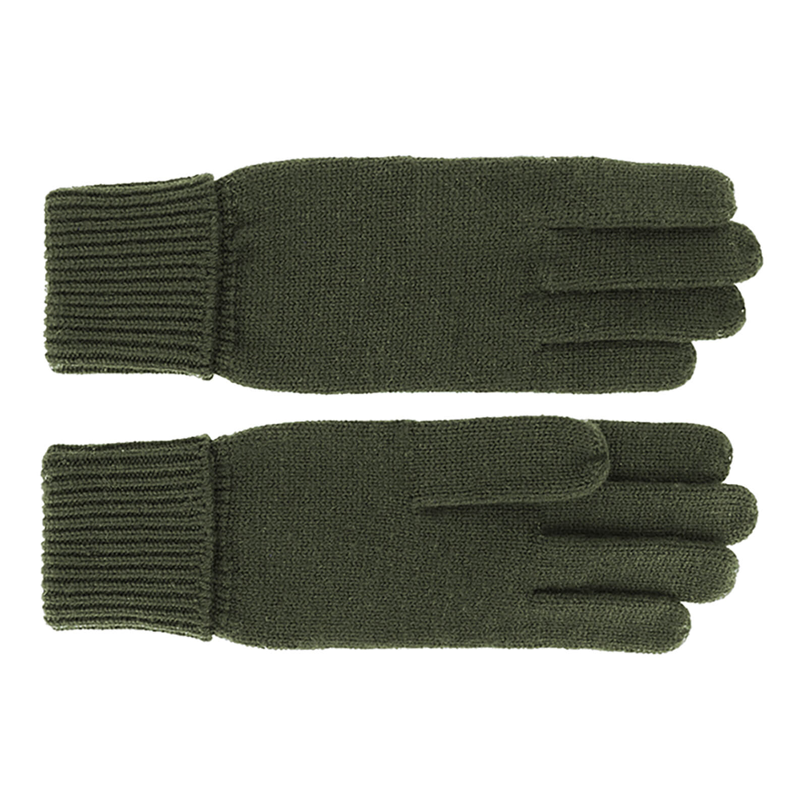 Fiebig Handschuhe Strick Merinowolle uni Oliv