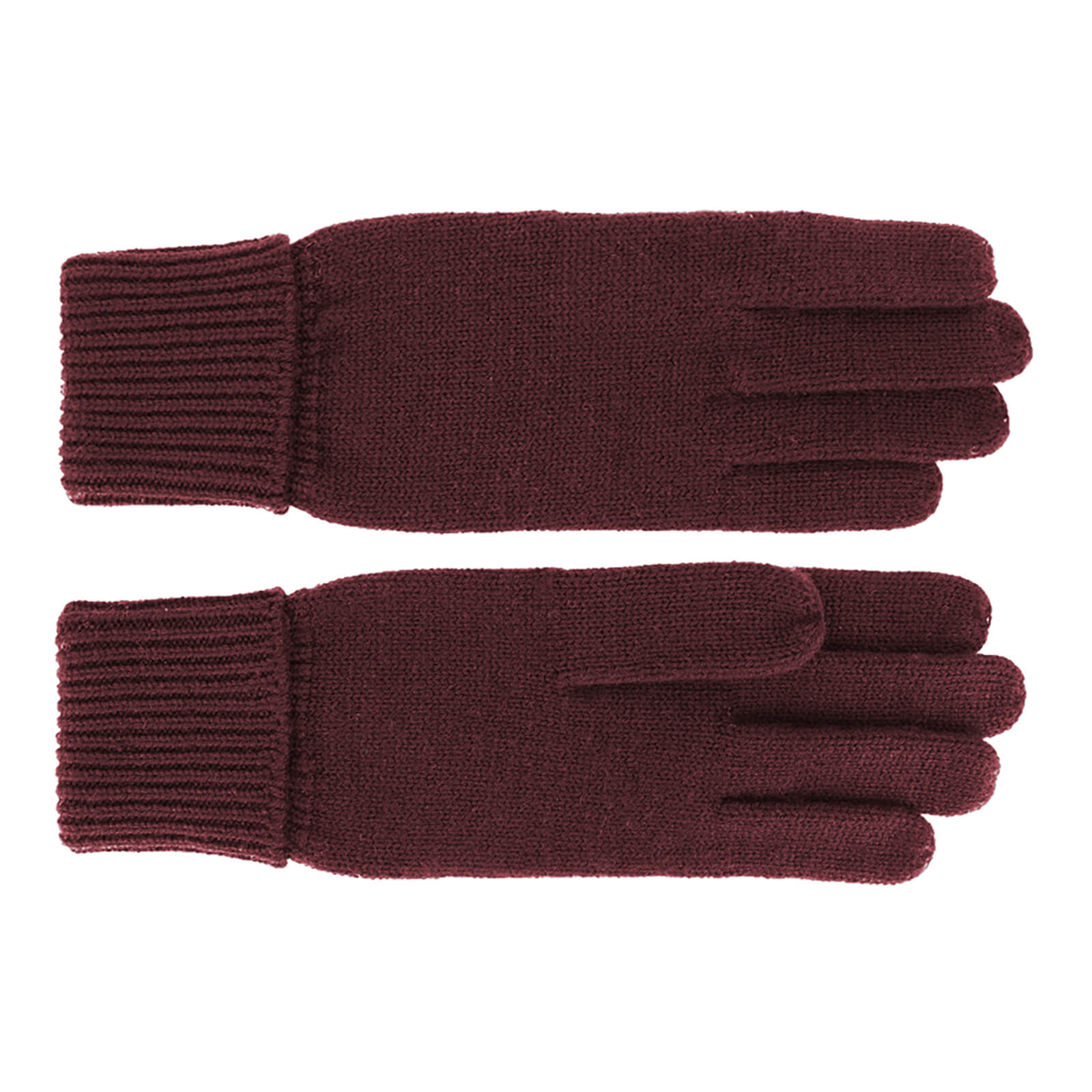 Fiebig Handschuhe Strick Merinowolle uni Bordeaux