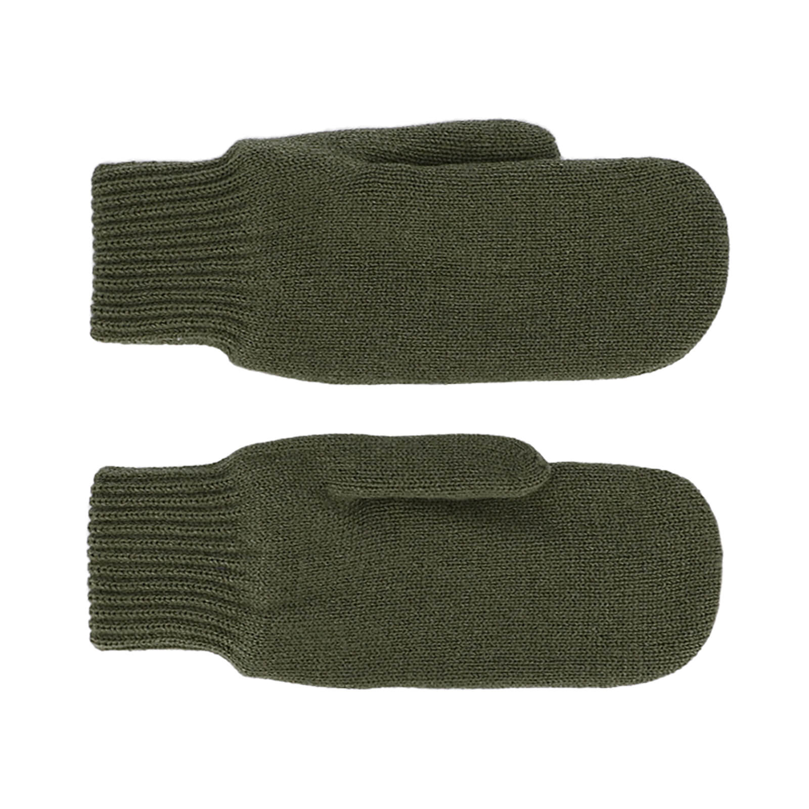 Fiebig Strickfäustling Flachstrick doppellagig Oliv