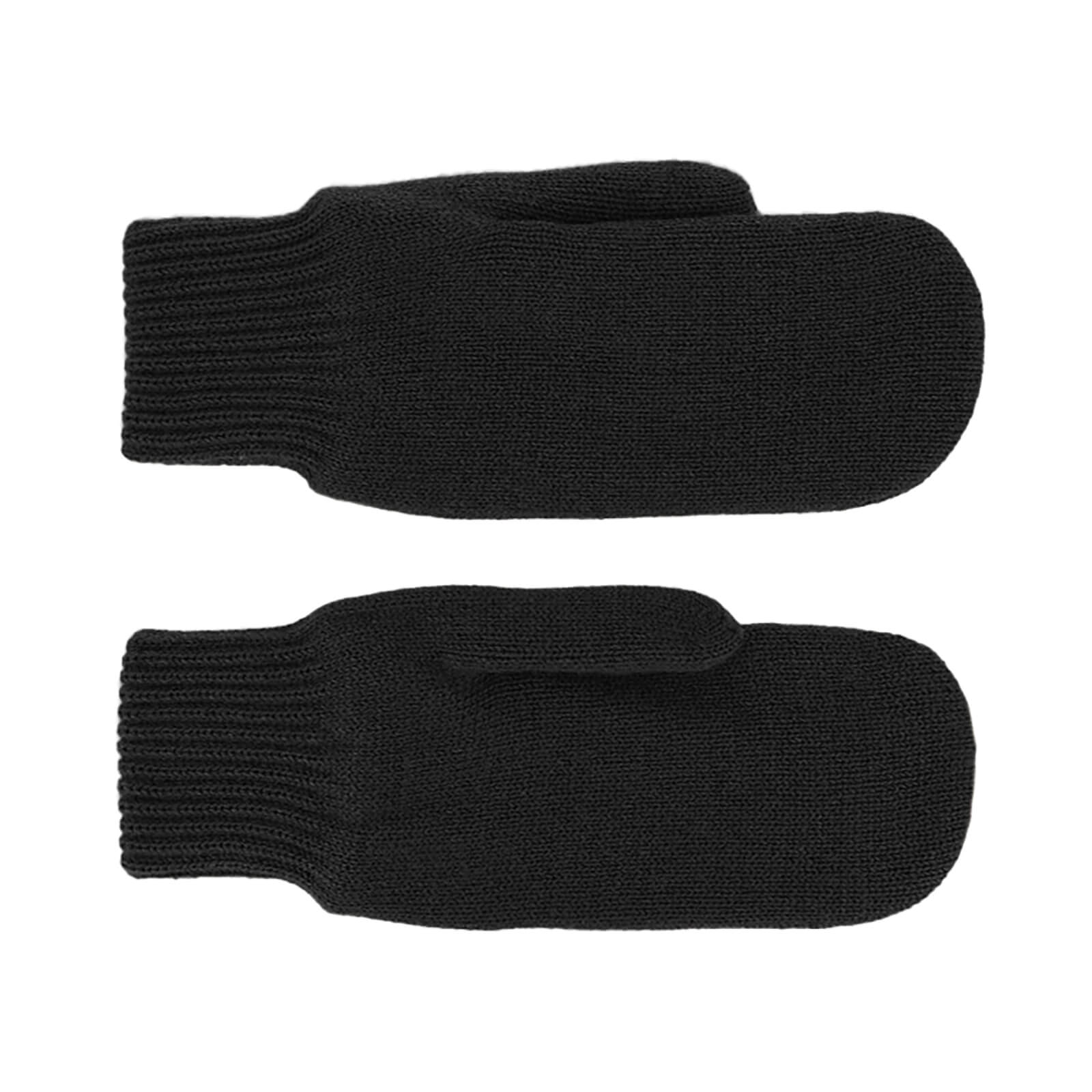 Fiebig Strickfäustling Flachstrick doppellagig Schwarz