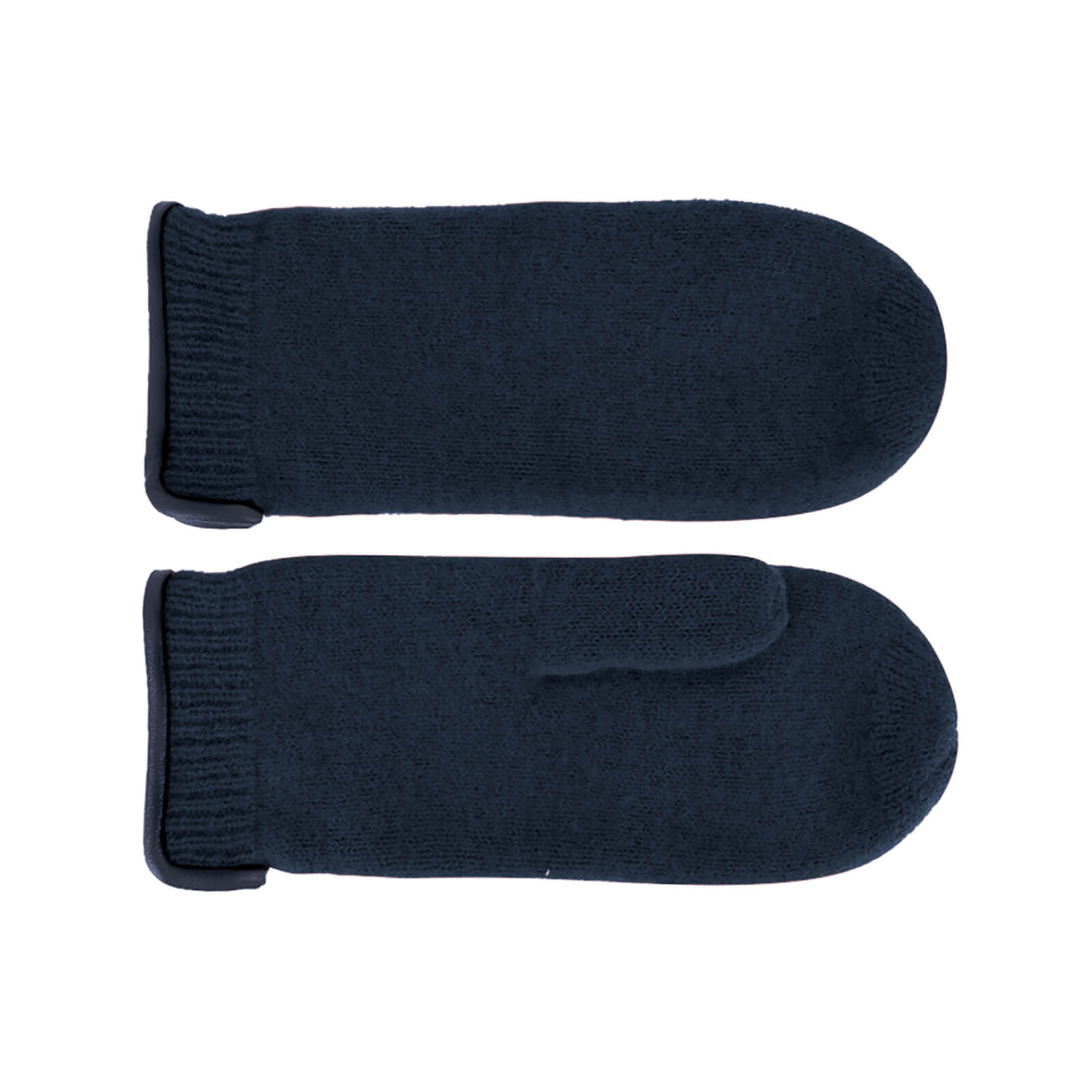 Fiebig Fäustlinge gewalkte Wolle mit Lederkante Marineblau