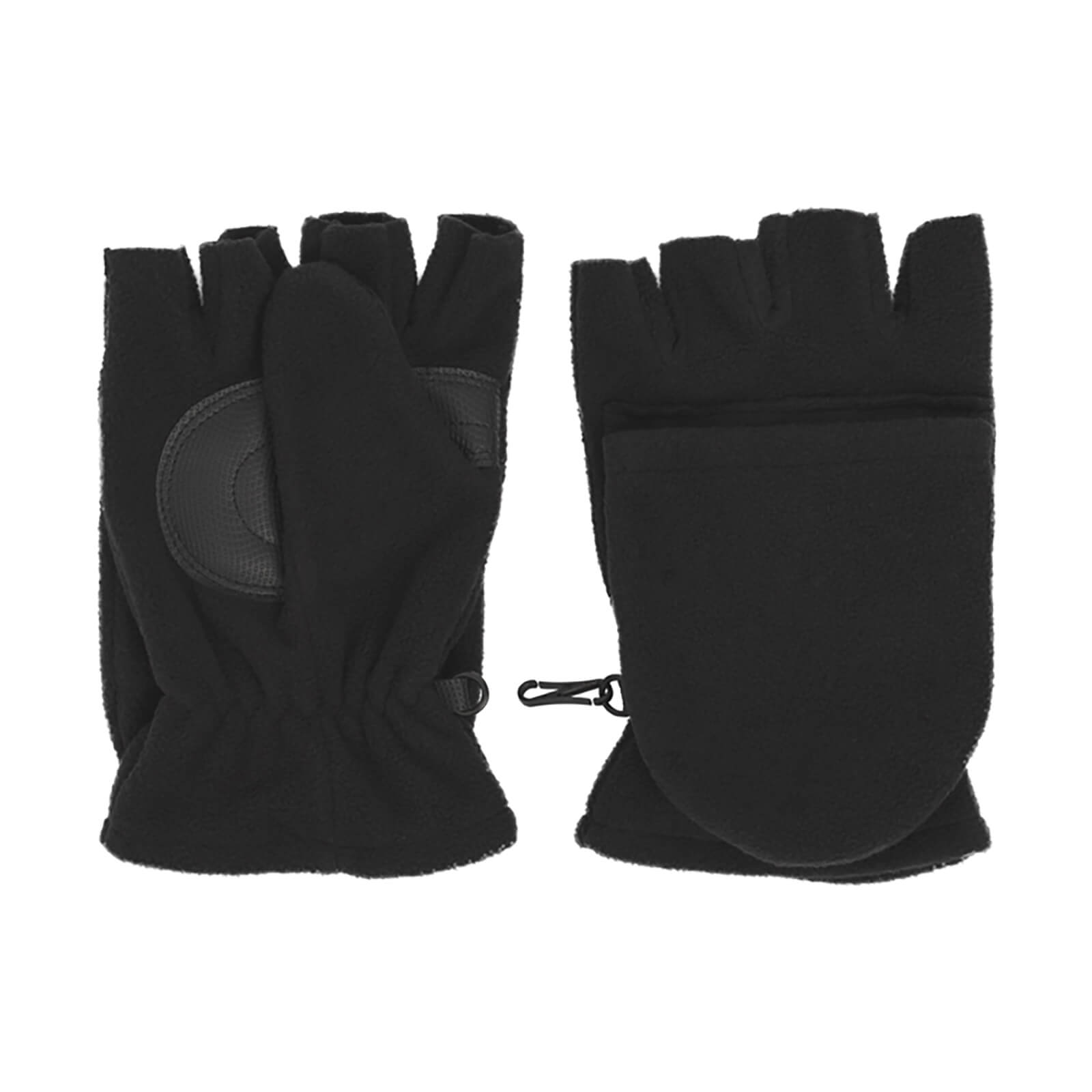 Fiebig Handschuhe Fleece mit Kappe uni Schwarz