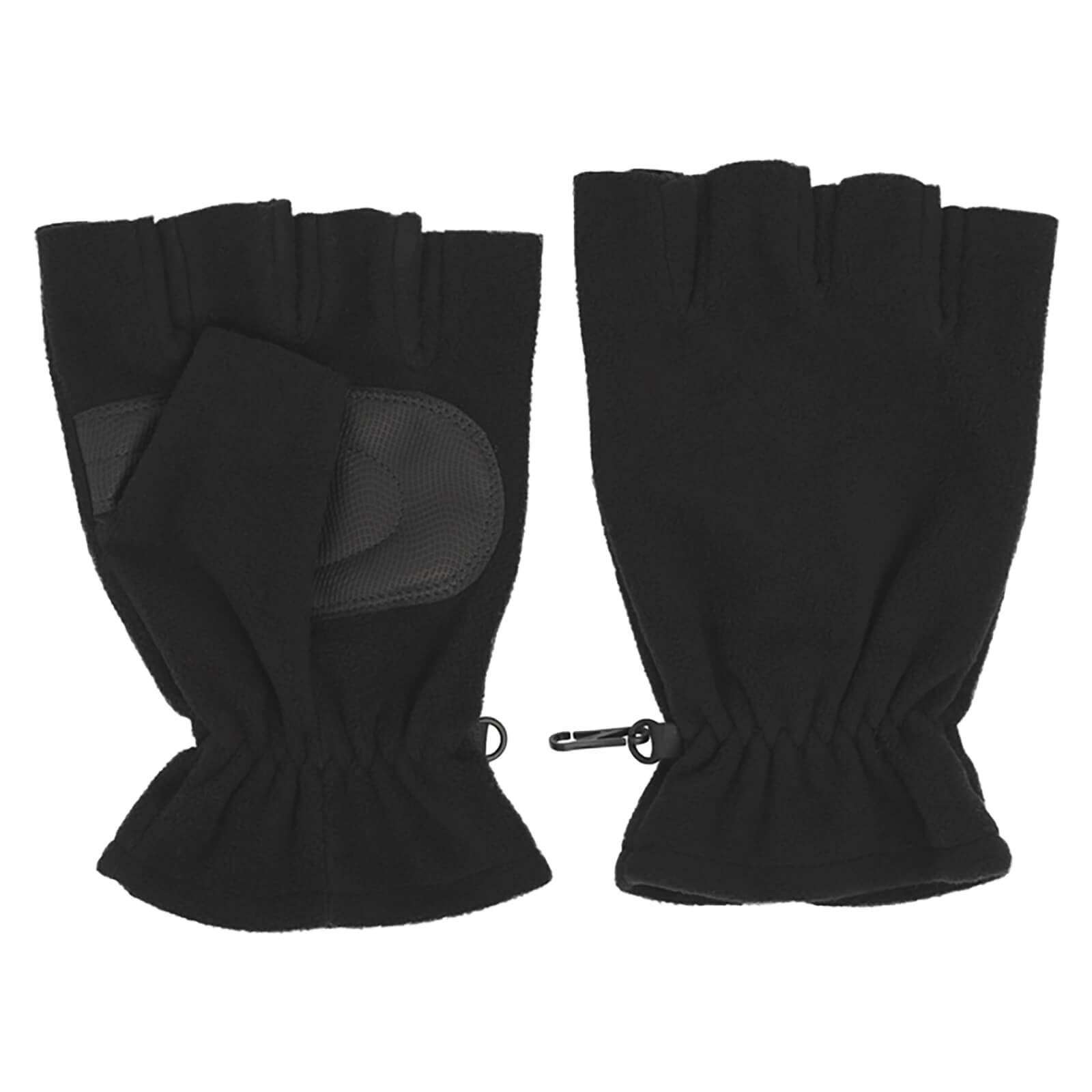 Fiebig Handschuhe Fleece ohne Fingerspitzen uni Schwarz